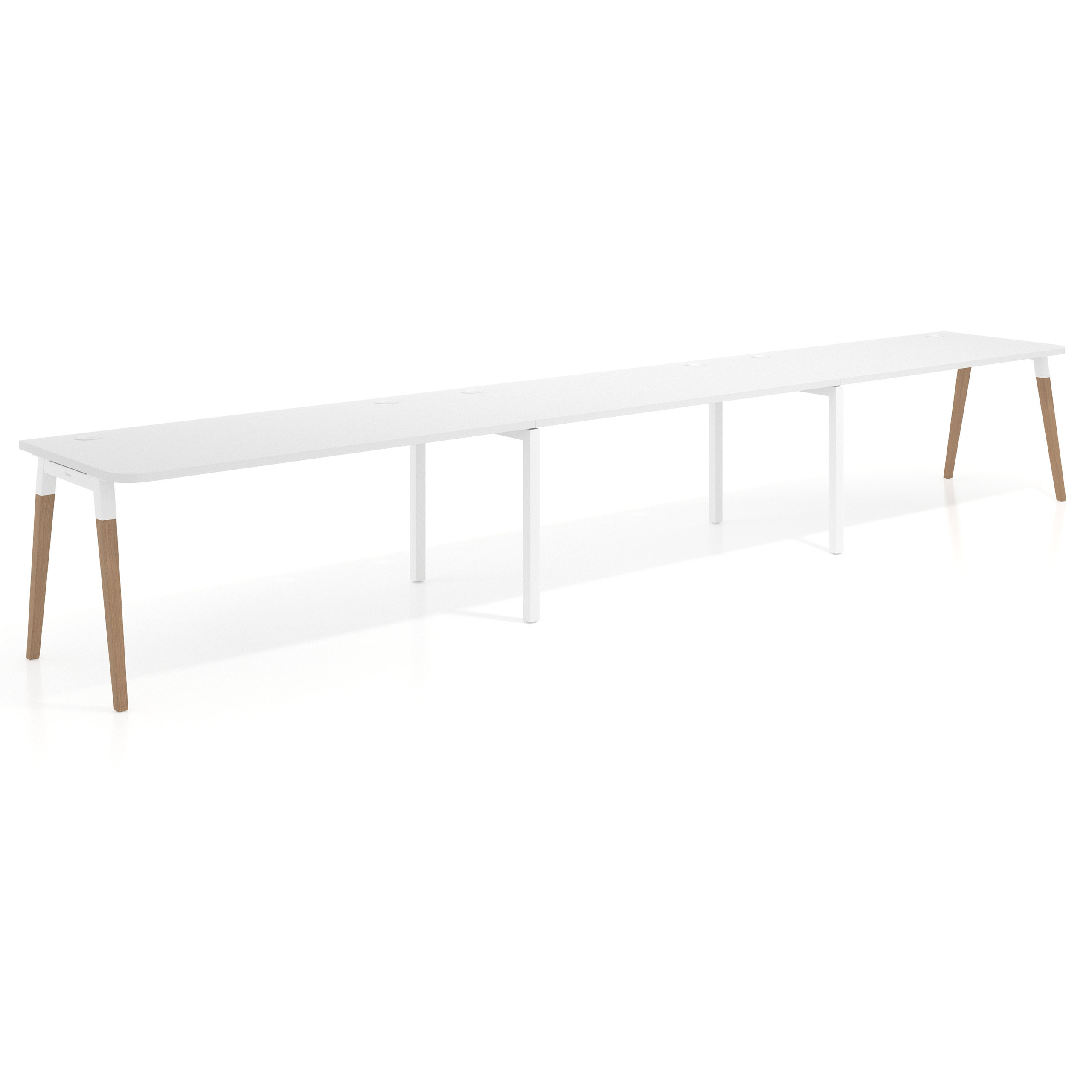 mesa multipuesto 360x80 blanco mate arki mesa progresiva triple fondo 80cm curvo 1