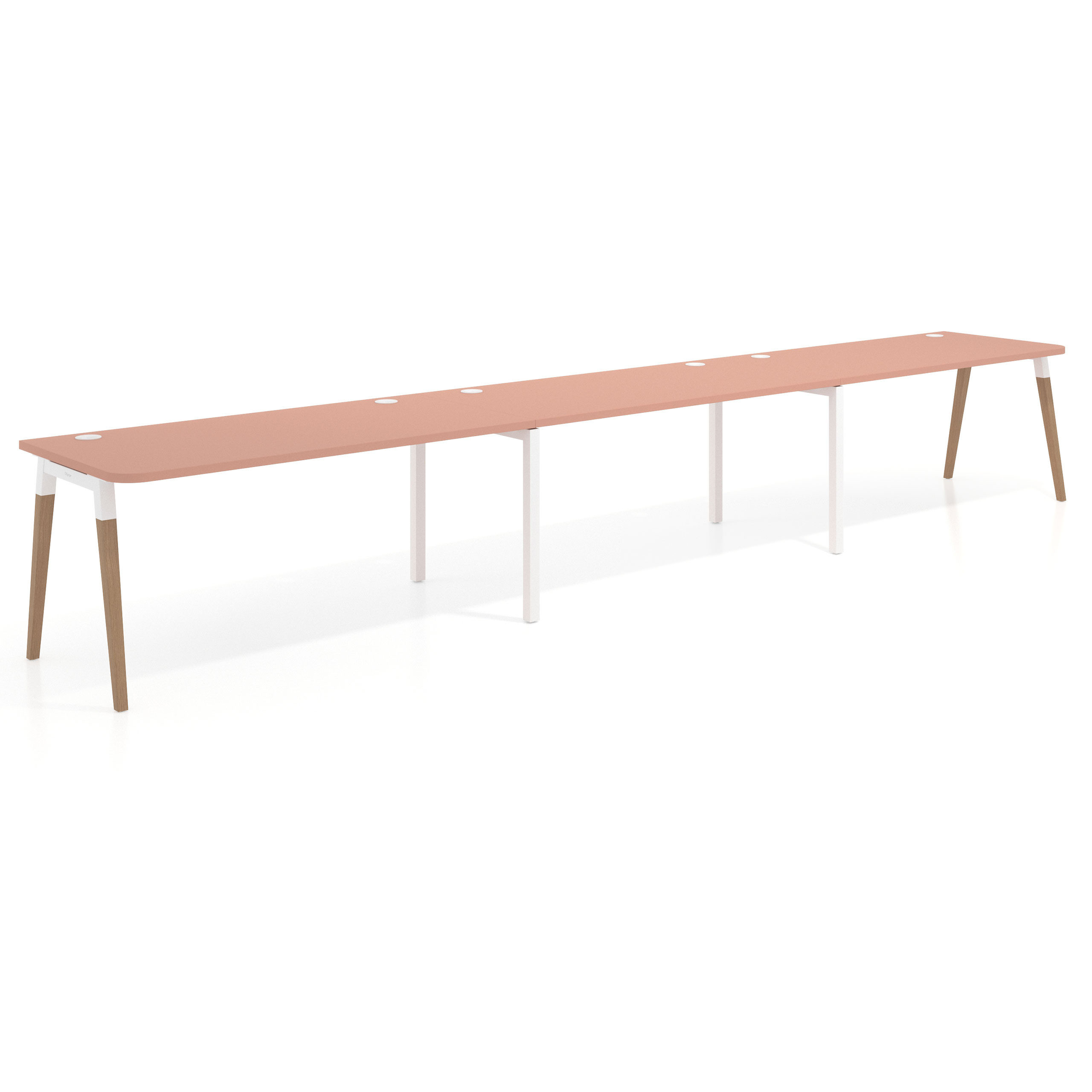 mesa multipuesto 360x80 rosa talco arki mesa progresiva triple fondo 80cm curvo 1