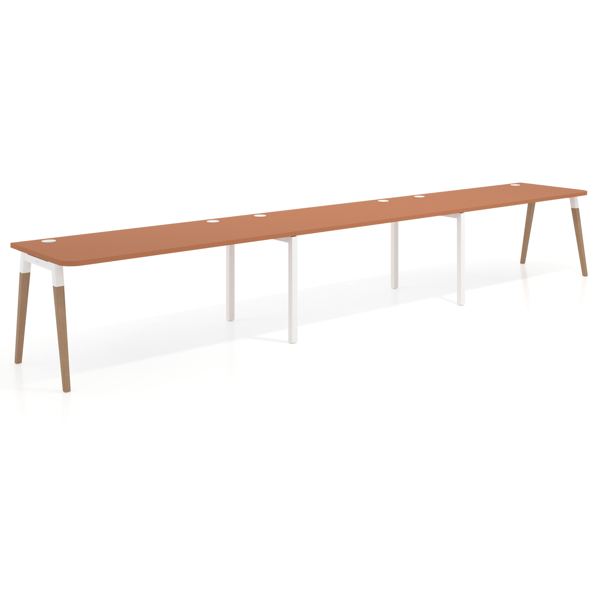 mesa multipuesto 360x80 terracota arki mesa progresiva triple fondo 80cm curvo 1