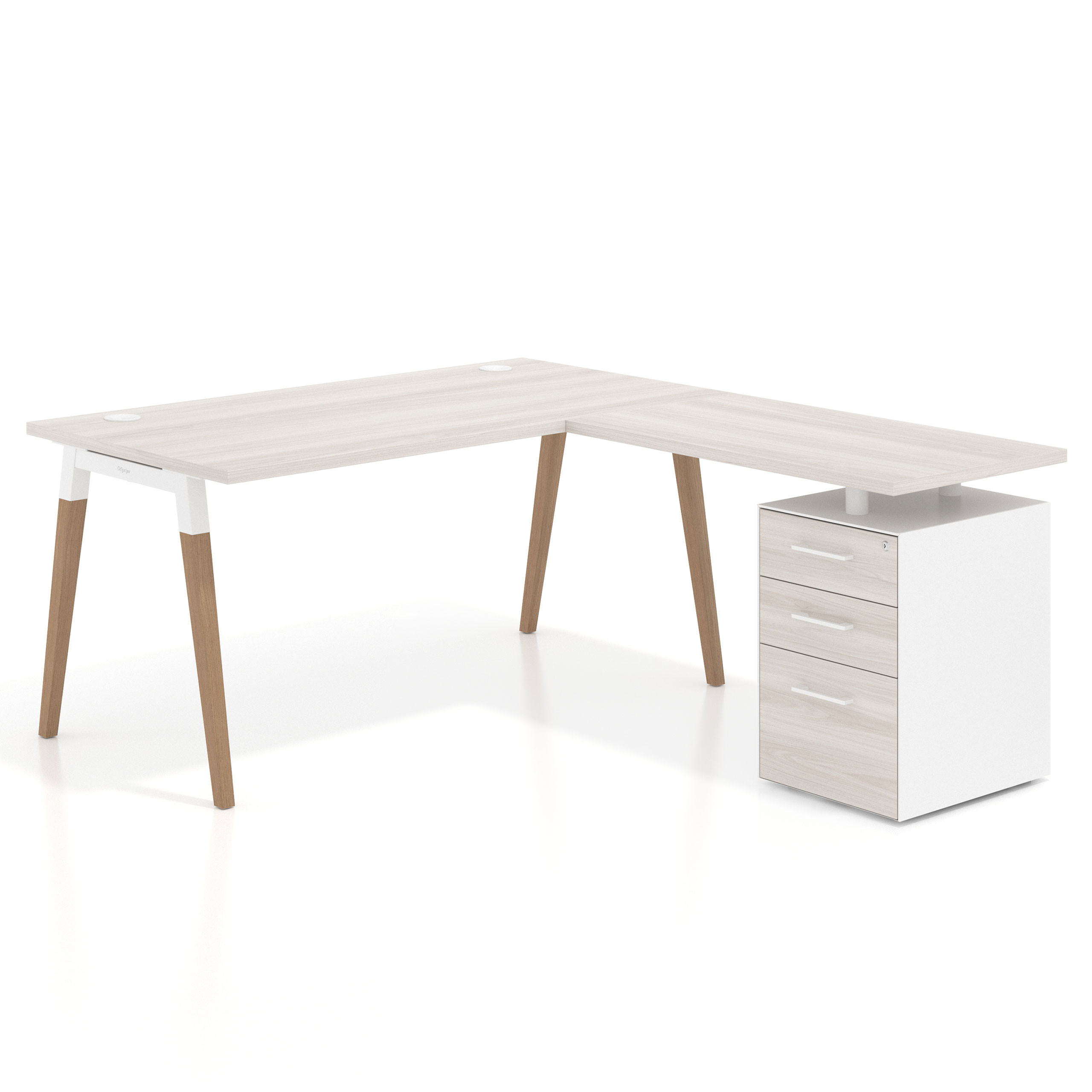 mesa en l 140x180 california arki mesa de oficina 80cm con pedestal frontales de melamina recto 1