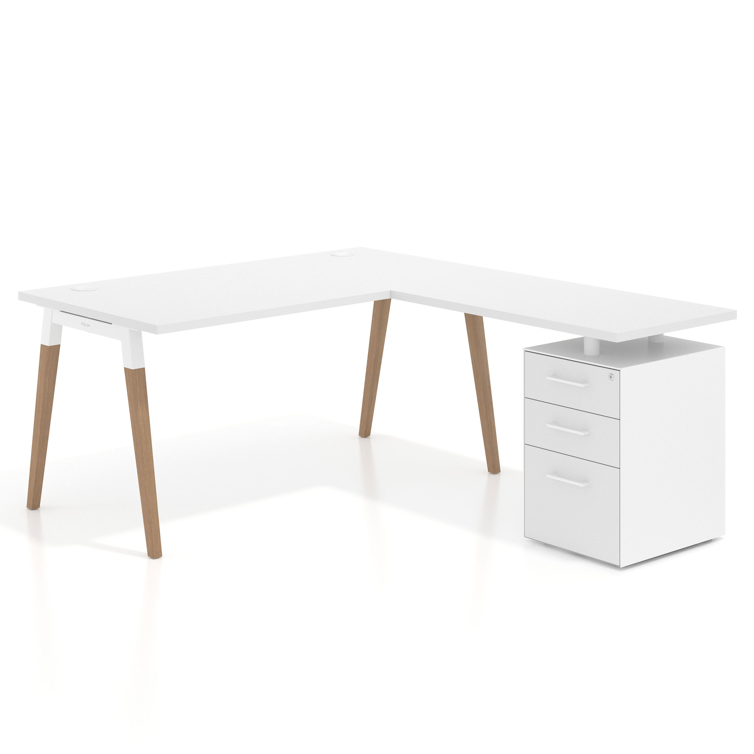 mesa en l 140x180 blanco mate arki mesa de oficina 80cm con pedestal frontales de melamina recto 1