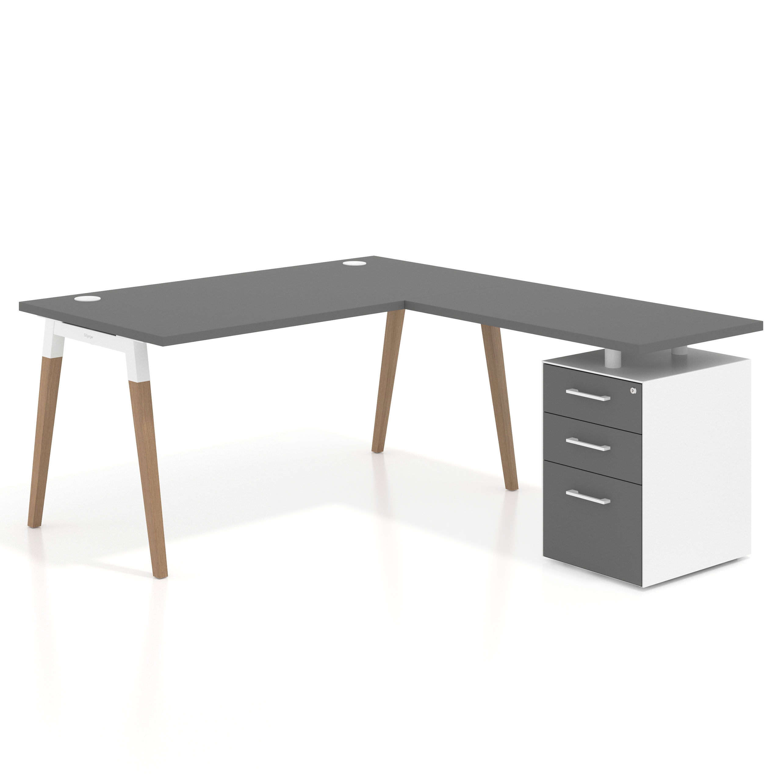 mesa en l 180x180 gris tormenta arki mesa de oficina 80cm con pedestal frontales de melamina recto 1