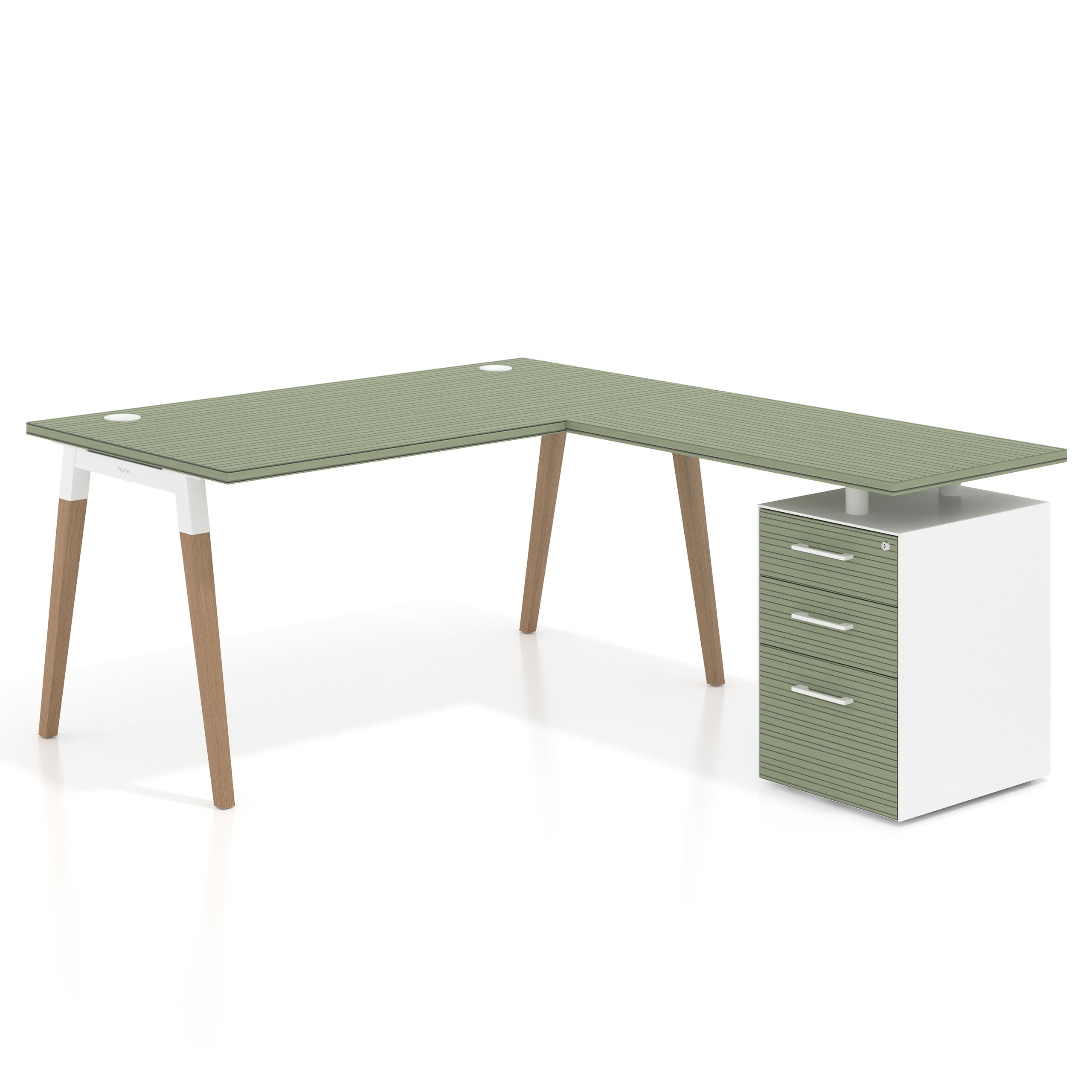 mesa en l 140x180 rayado sauce arki mesa de oficina 80cm con pedestal frontales de melamina recto 1