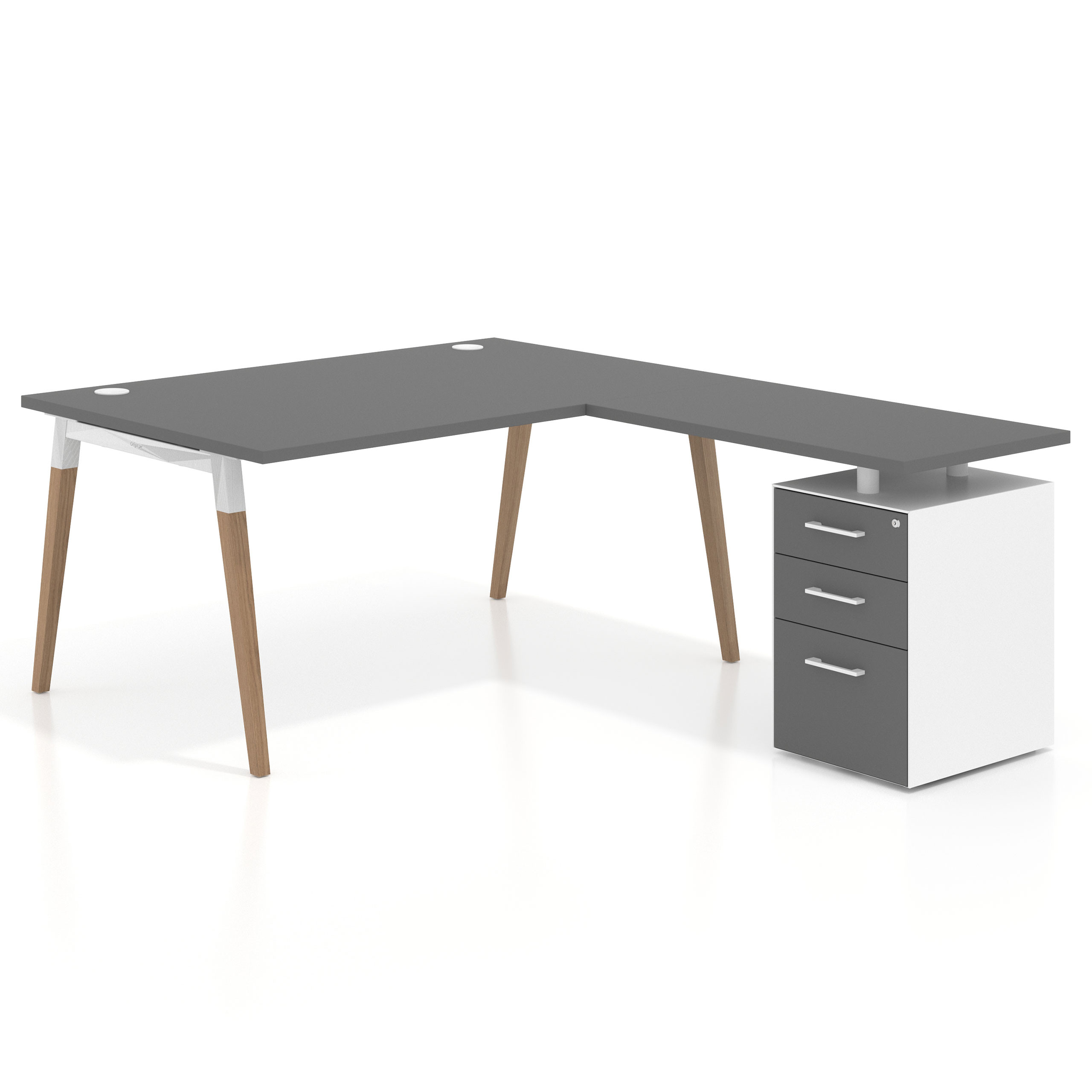 mesa en l 140x200 gris tormenta arki mesa de oficina 100cm con pedestal frontales de melamina recto 1
