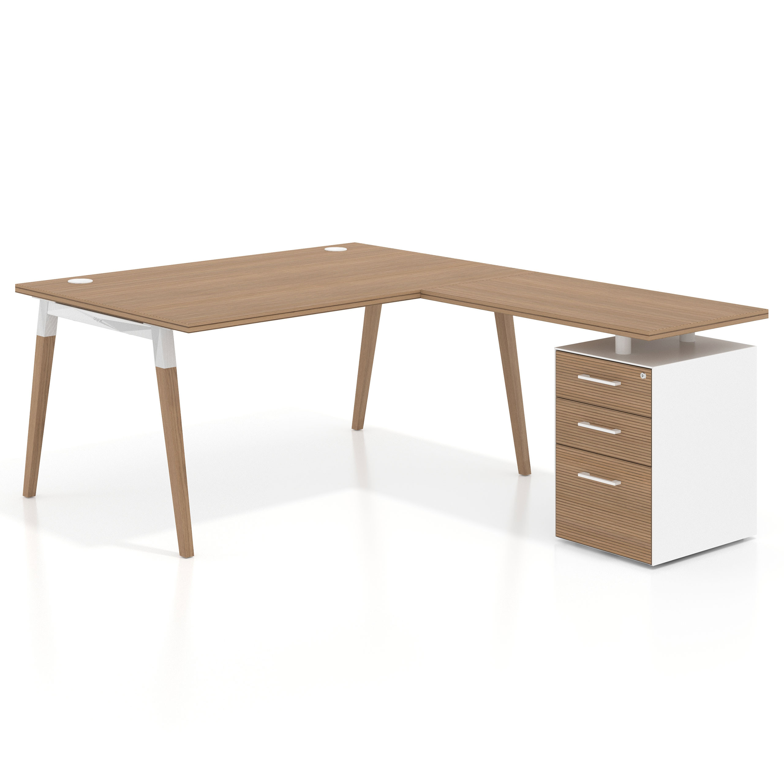 mesa en l 140x200 rayado natural arki mesa de oficina 100cm con pedestal frontales de melamina recto 1