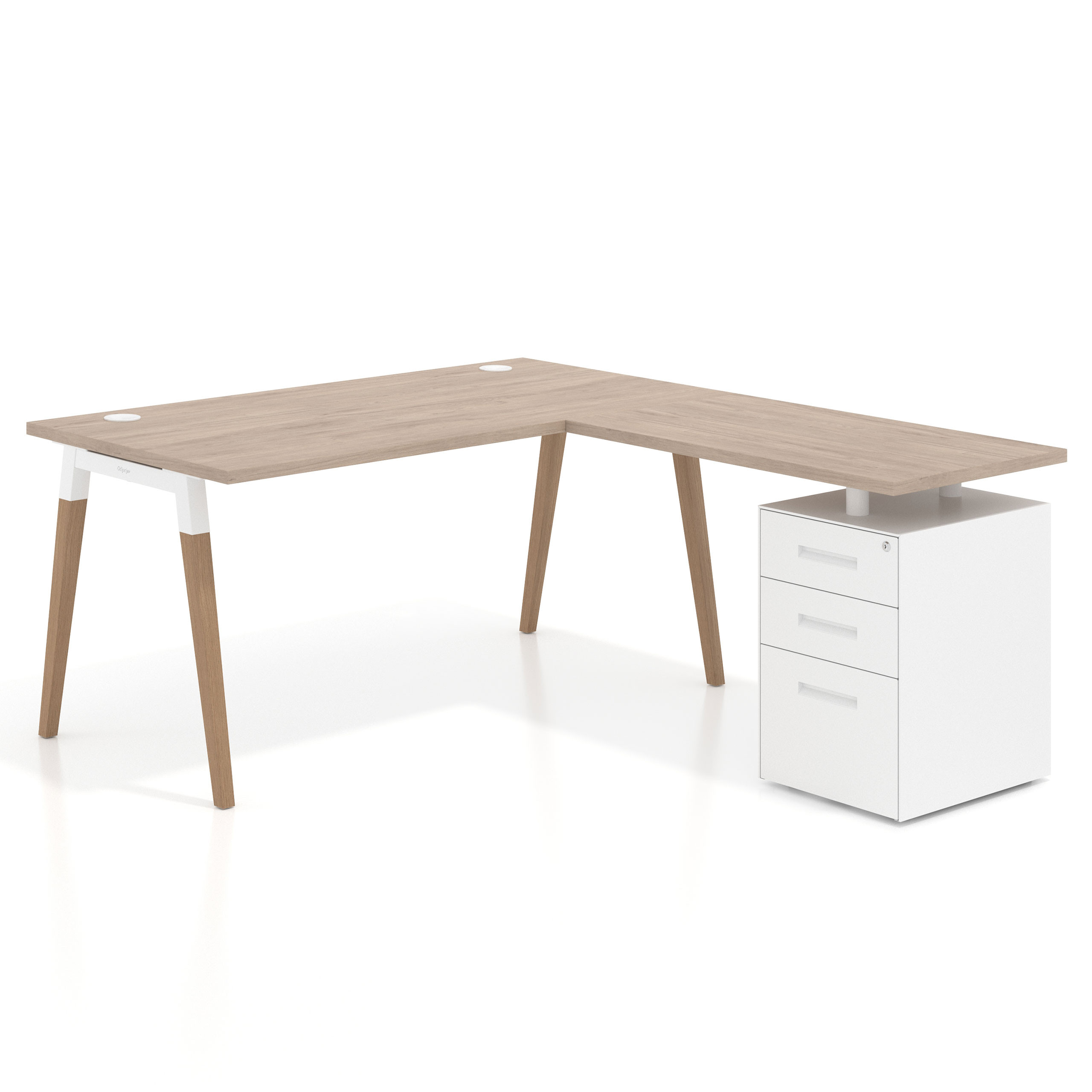 mesa en l 140x180 sahara arki mesa de oficina 80cm con pedestal frontales de metal recto 1