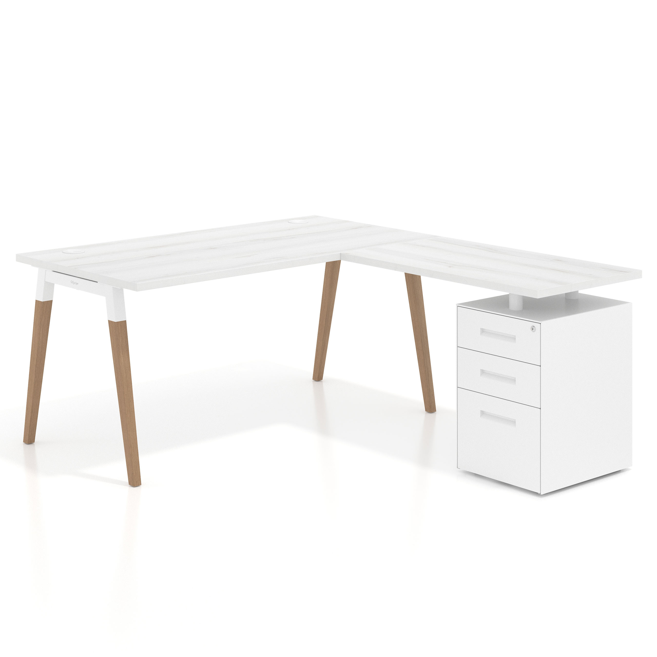 mesa en l 140x180 albo arki mesa de oficina 80cm con pedestal frontales de metal recto 1