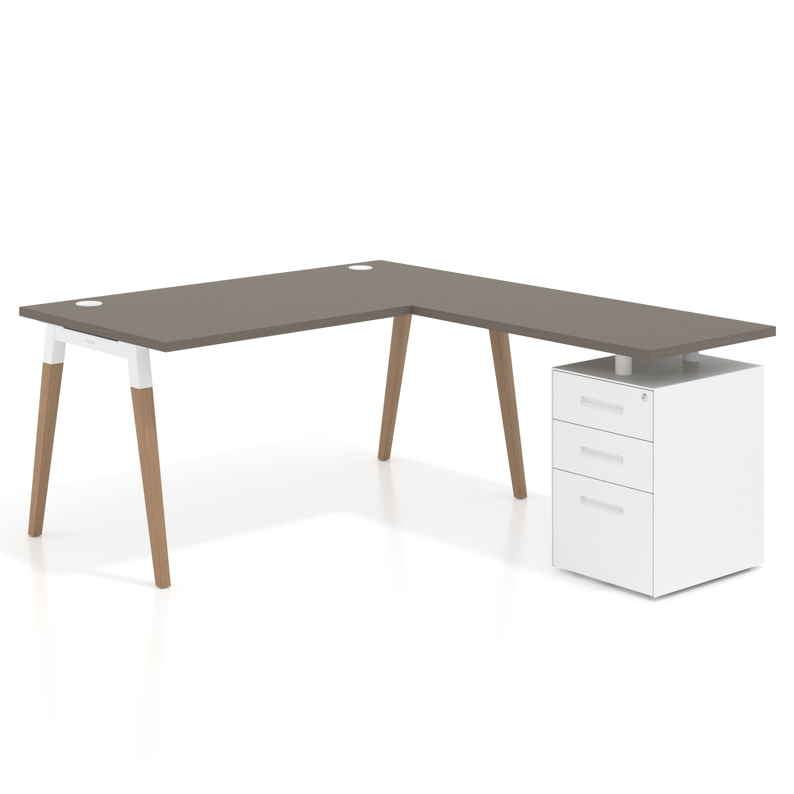 mesa en l 140x180 etna arki mesa de oficina 80cm con pedestal frontales de metal recto 1