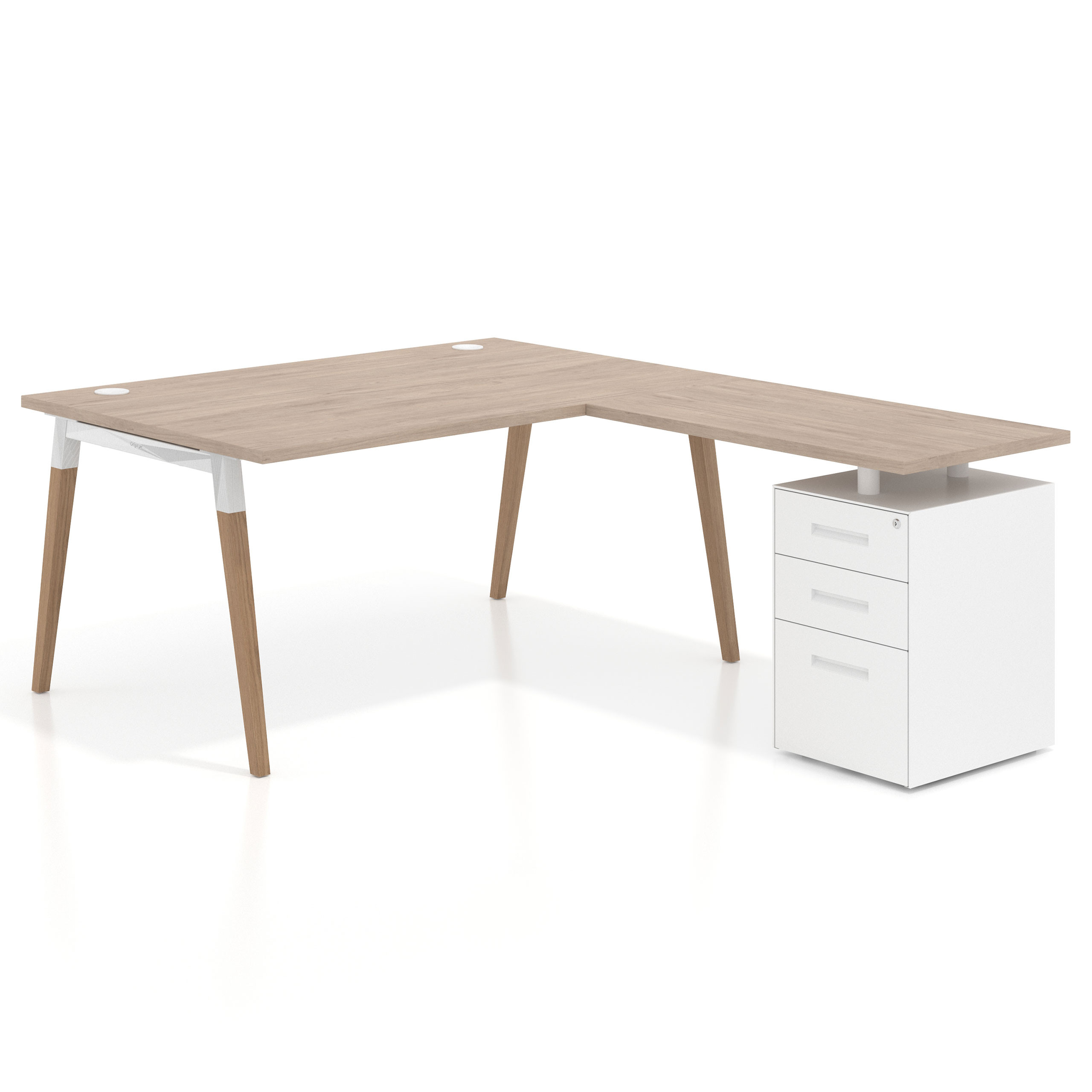 mesa en l 140x200 sahara arki mesa de oficina 100cm con pedestal frontales de metal recto 1