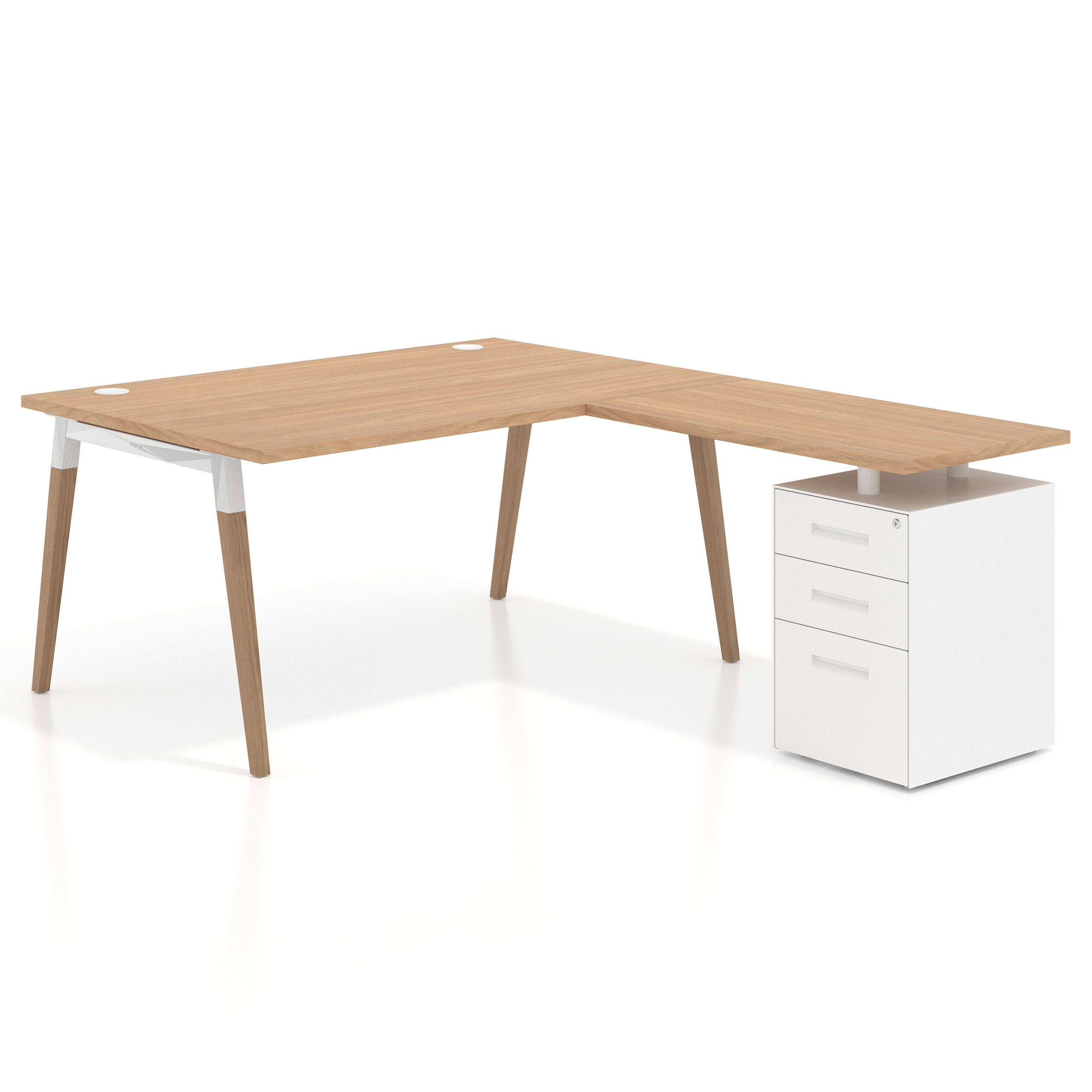 mesa en l 160x200 siroco arki mesa de oficina 100cm con pedestal frontales de metal recto 1