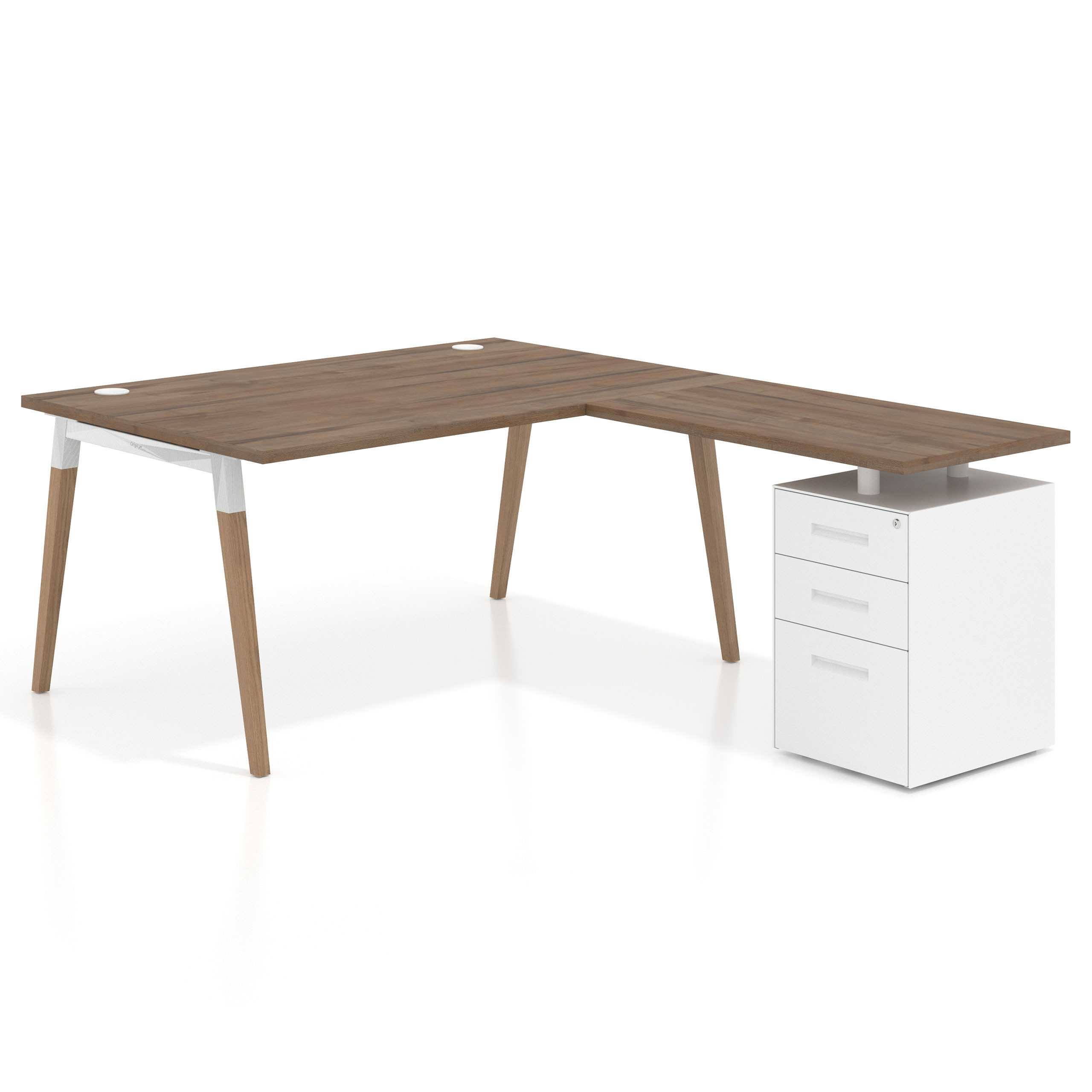 mesa en l 140x200 noce sabi arki mesa de oficina 100cm con pedestal frontales de metal recto 1