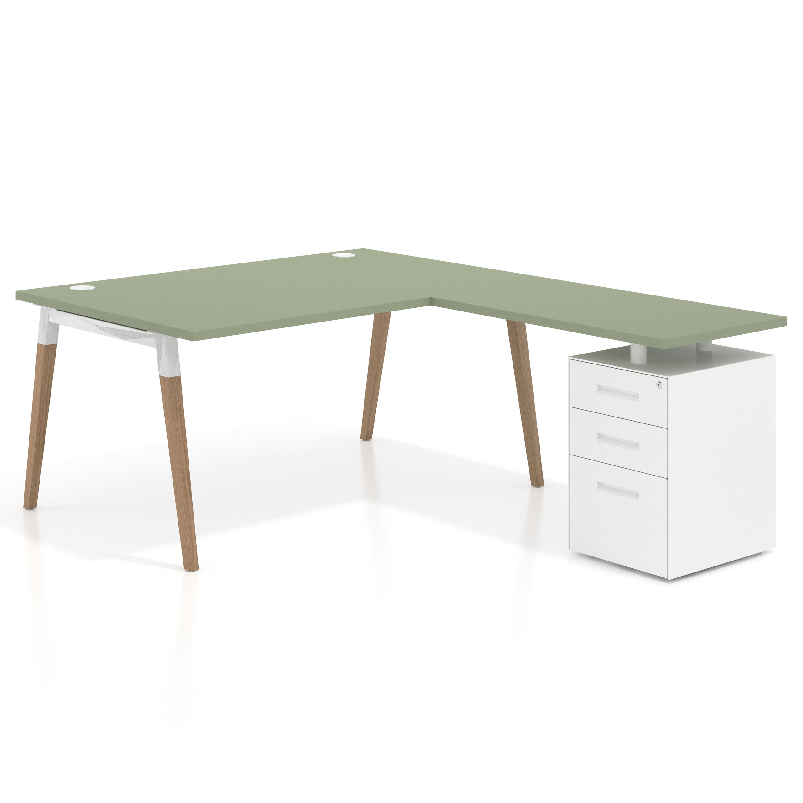 mesa en l 200x200 sauce arki mesa de oficina 100cm con pedestal frontales de metal recto 1
