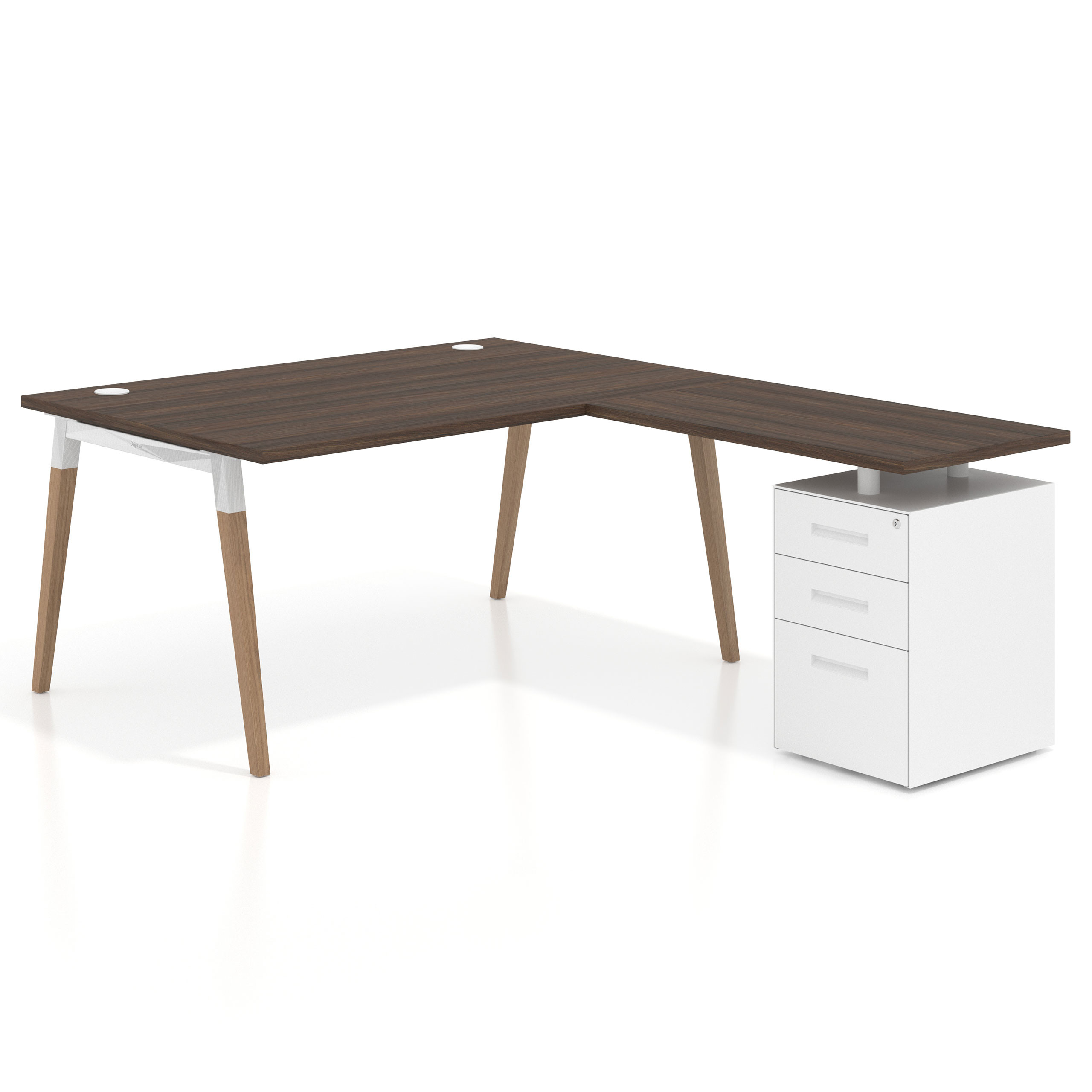 mesa en l 160x200 mistral arki mesa de oficina 100cm con pedestal frontales de metal recto 1