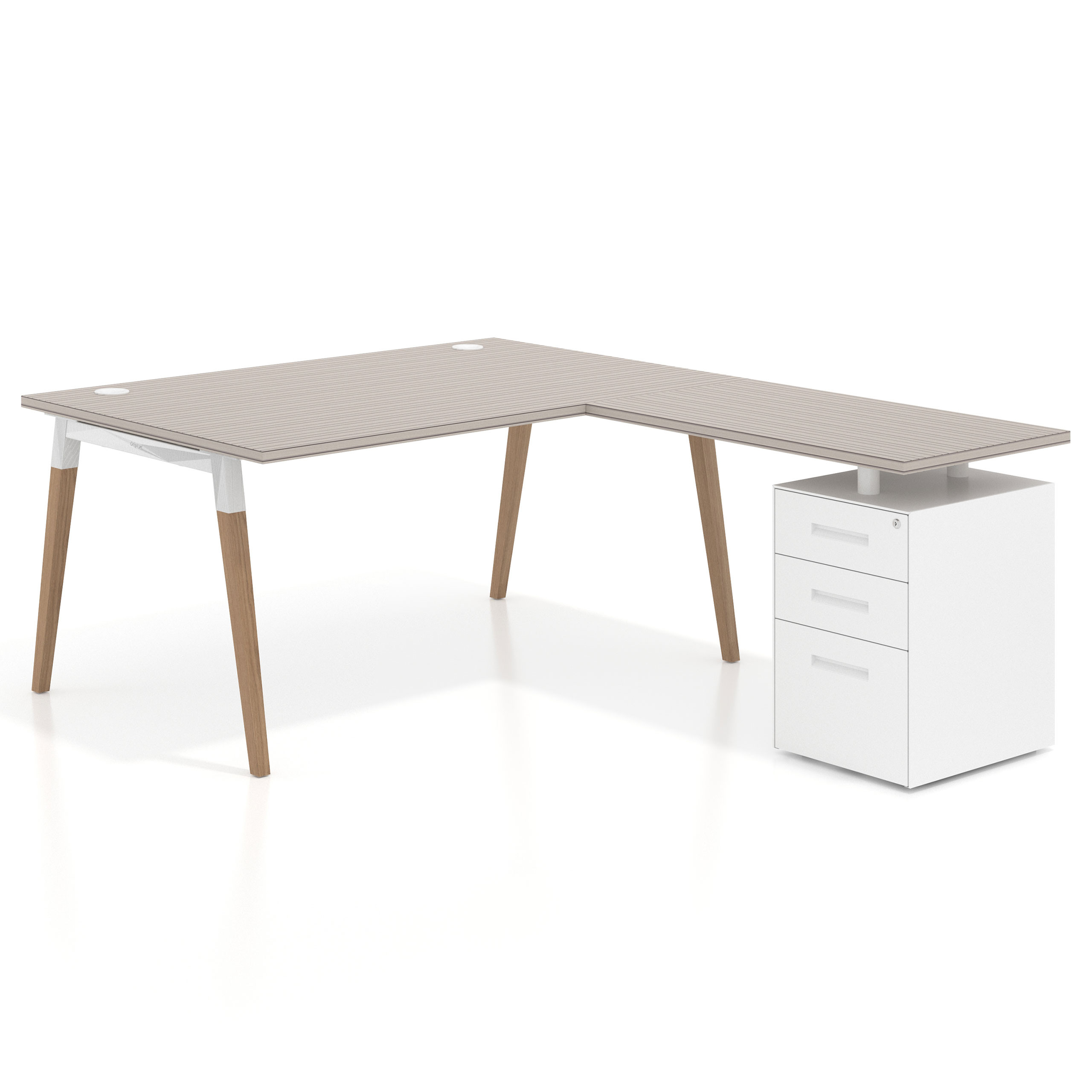 mesa en l 140x200 rayado coco arki mesa de oficina 100cm con pedestal frontales de metal recto 1