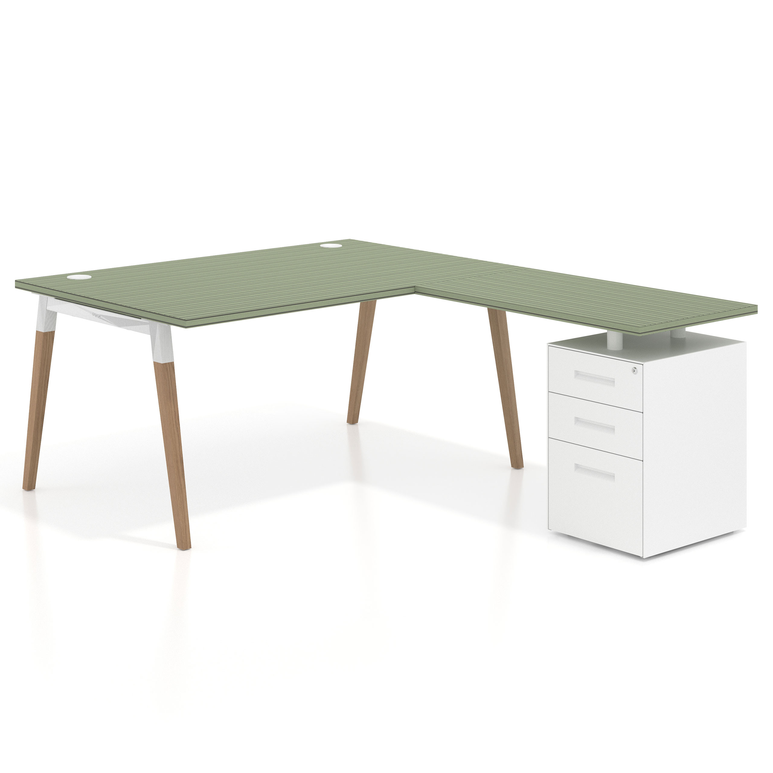 mesa en l 140x200 rayado sauce arki mesa de oficina 100cm con pedestal frontales de metal recto 1