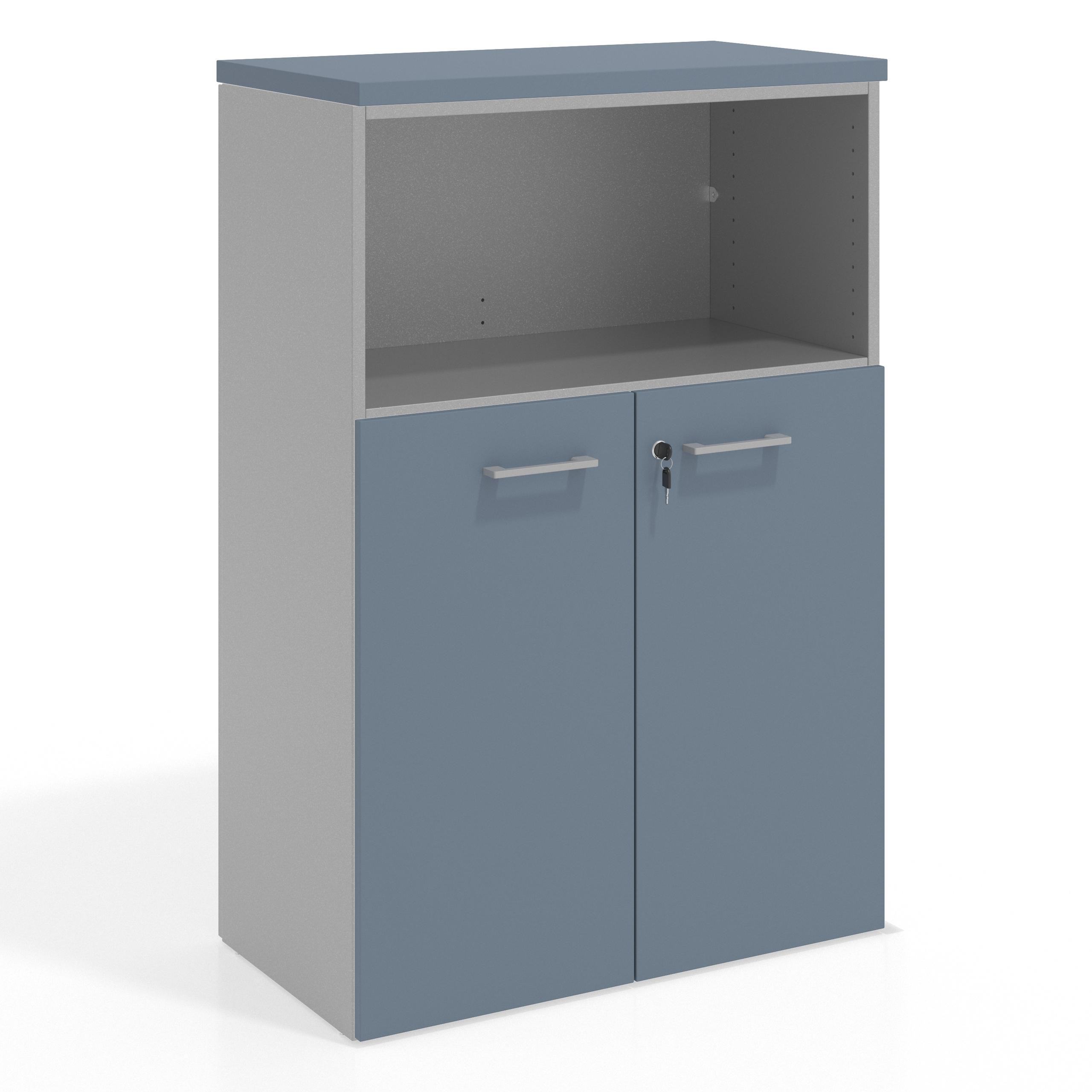 armario de oficina azul talco colors puerta baja puertas 2h 1