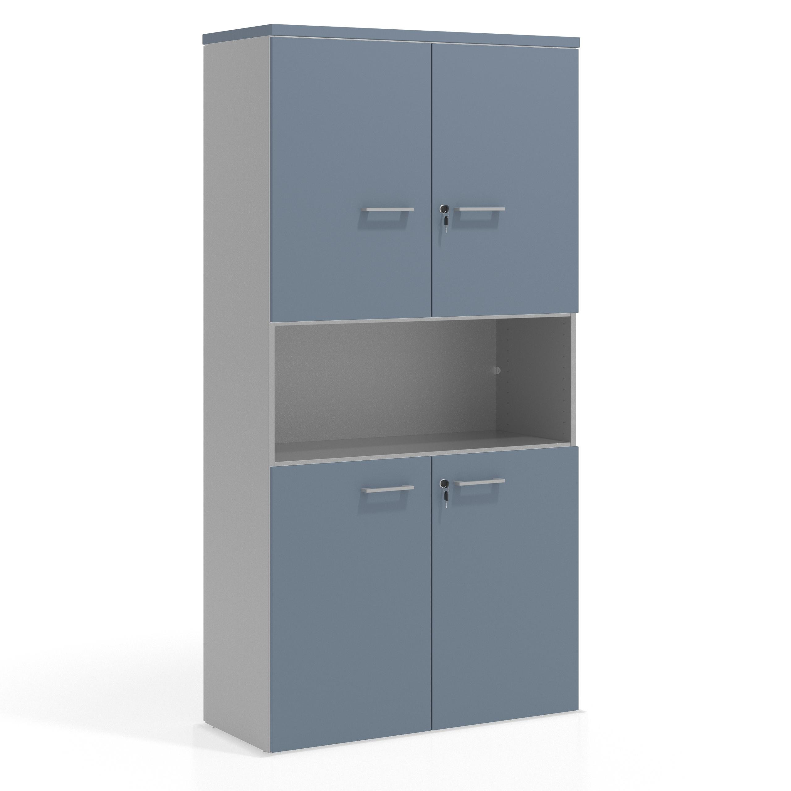 armario de oficina azul talco colors doble puerta puertas 2h 2h 1