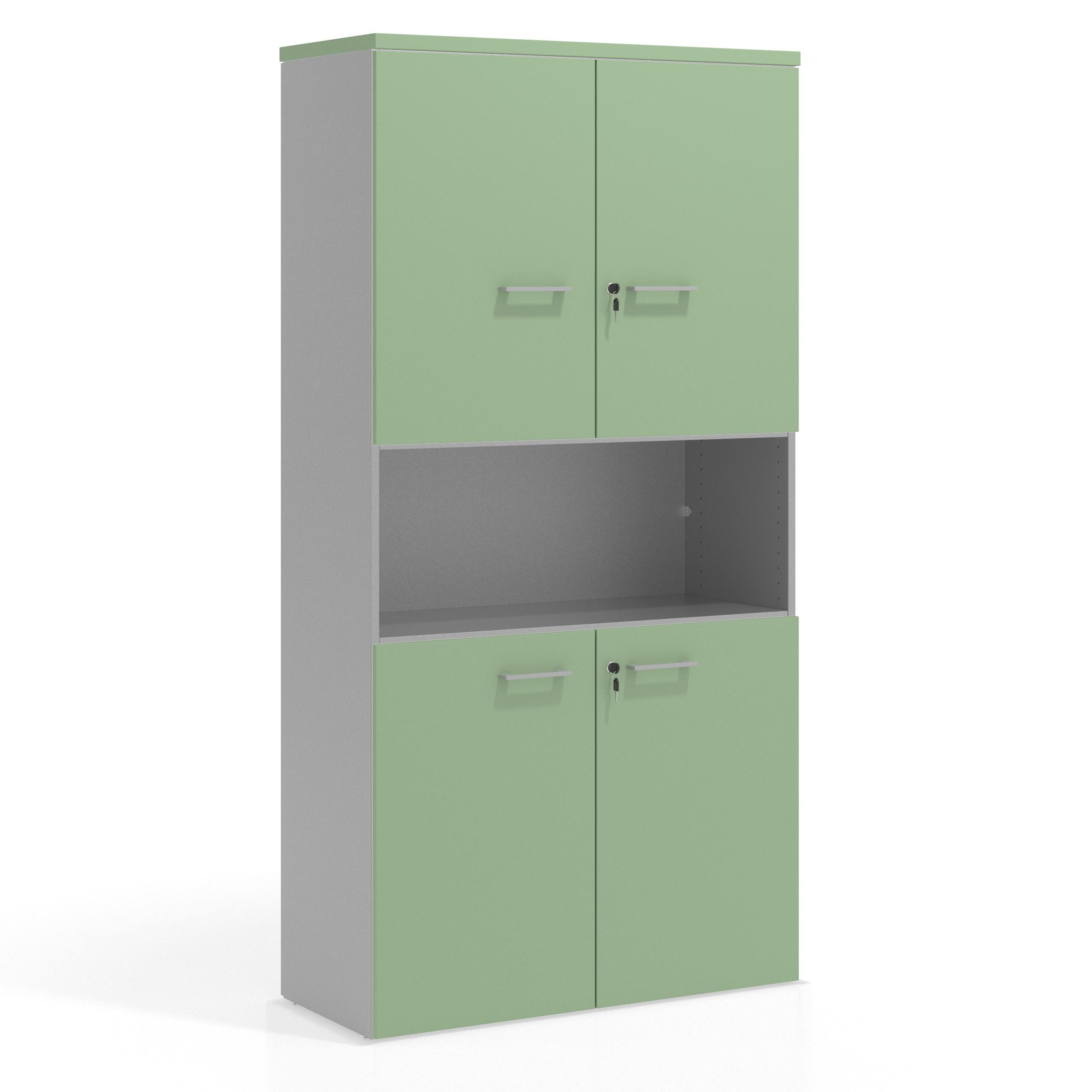 armario de oficina verde talco colors doble puerta puertas 2h 2h 1