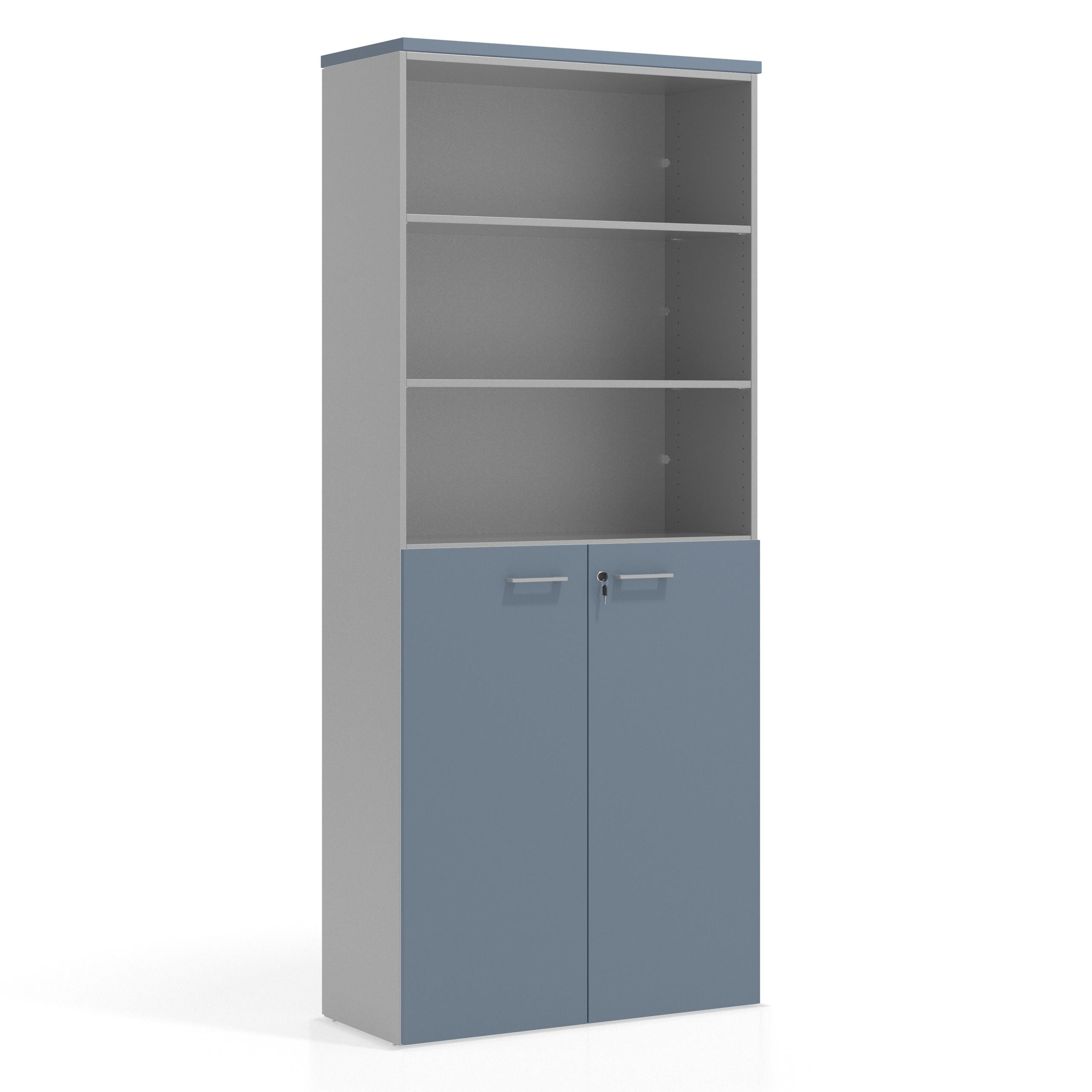armario de oficina azul talco colors puerta 3 alturas puertas 3h 1