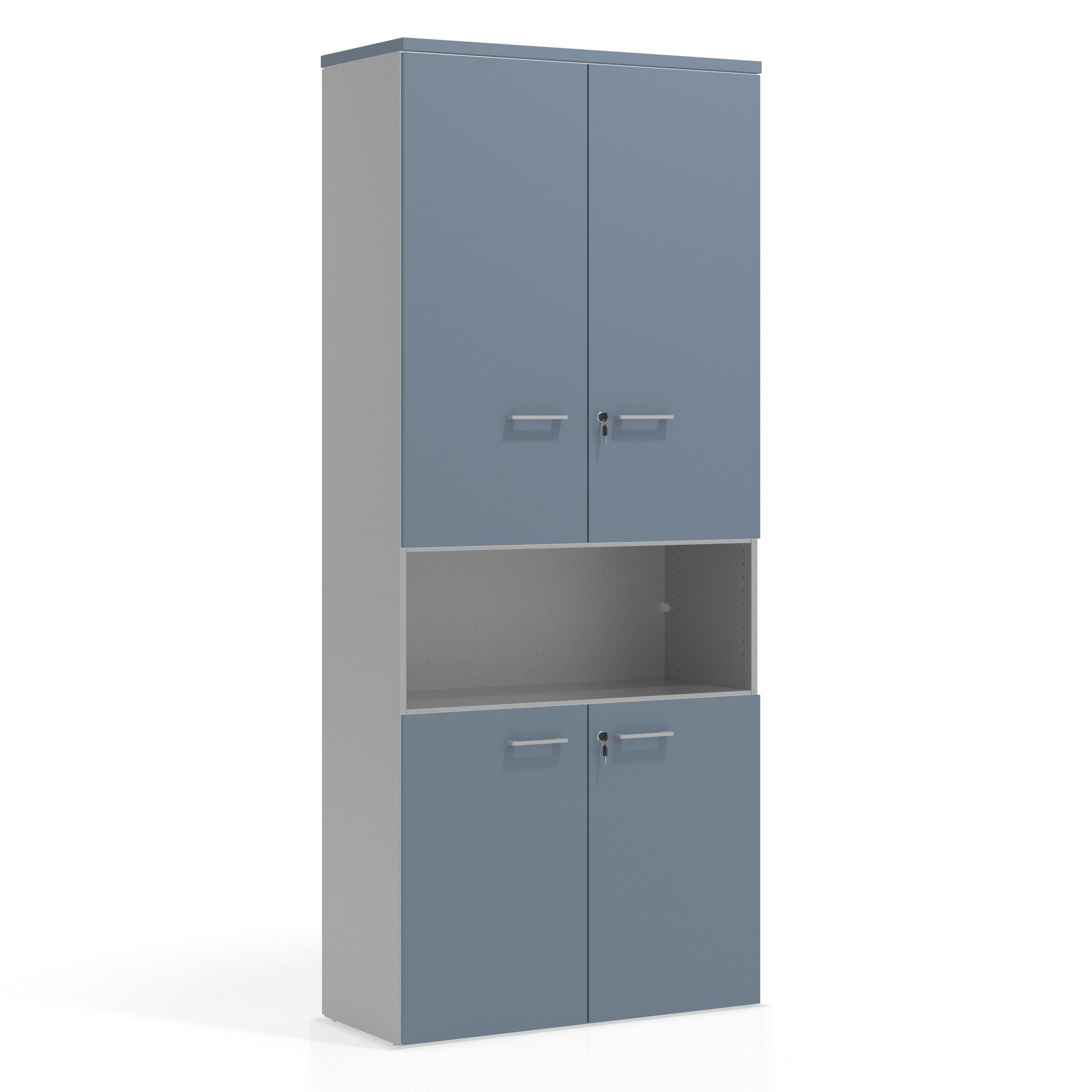armario de oficina azul talco colors puerta baja puerta mediana puertas 2h3h 1