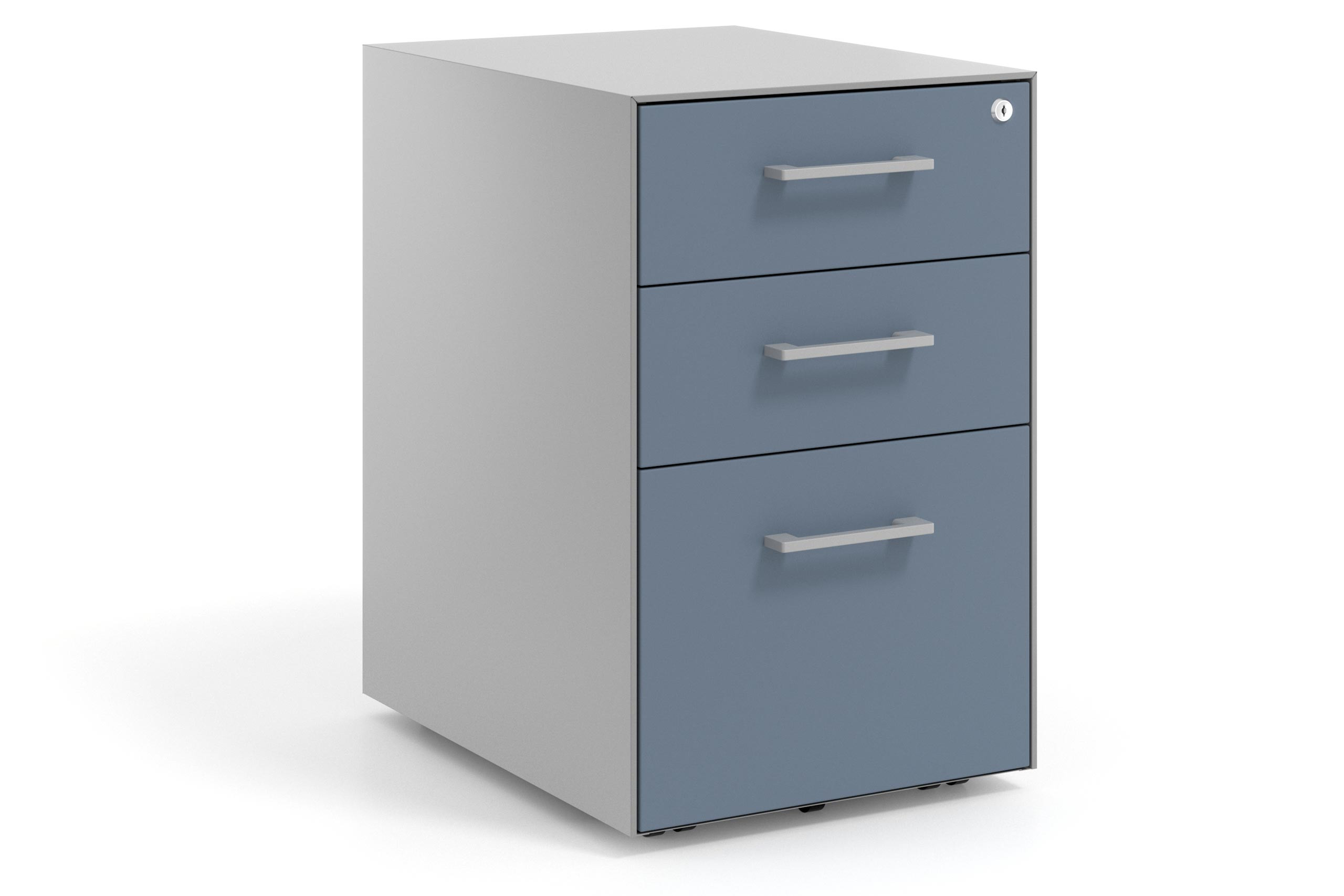 cajonera de escritorio azul talco strong 2 cajones archivo aluminio 1