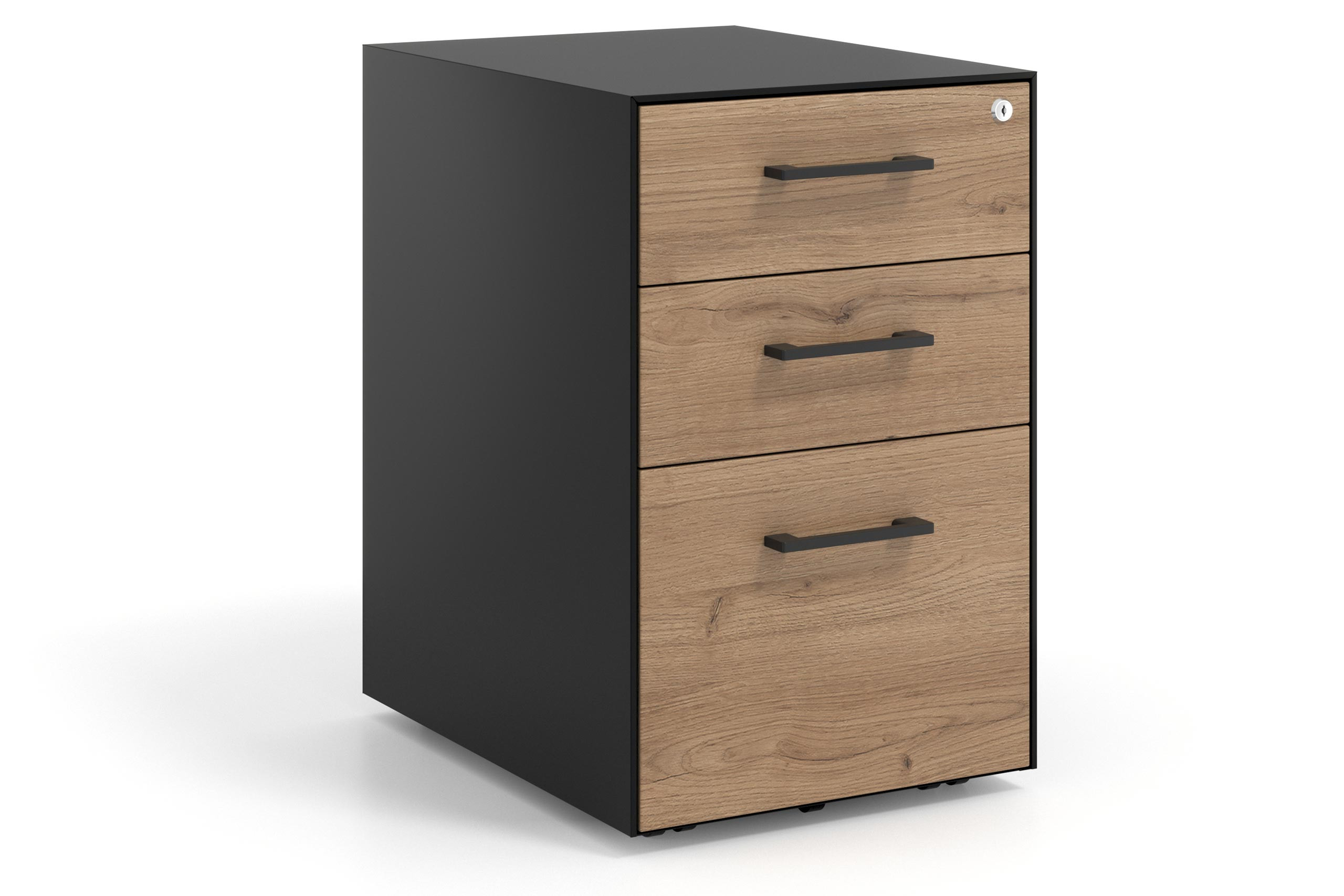cajonera de escritorio naturale strong 2 cajones archivo negro 1