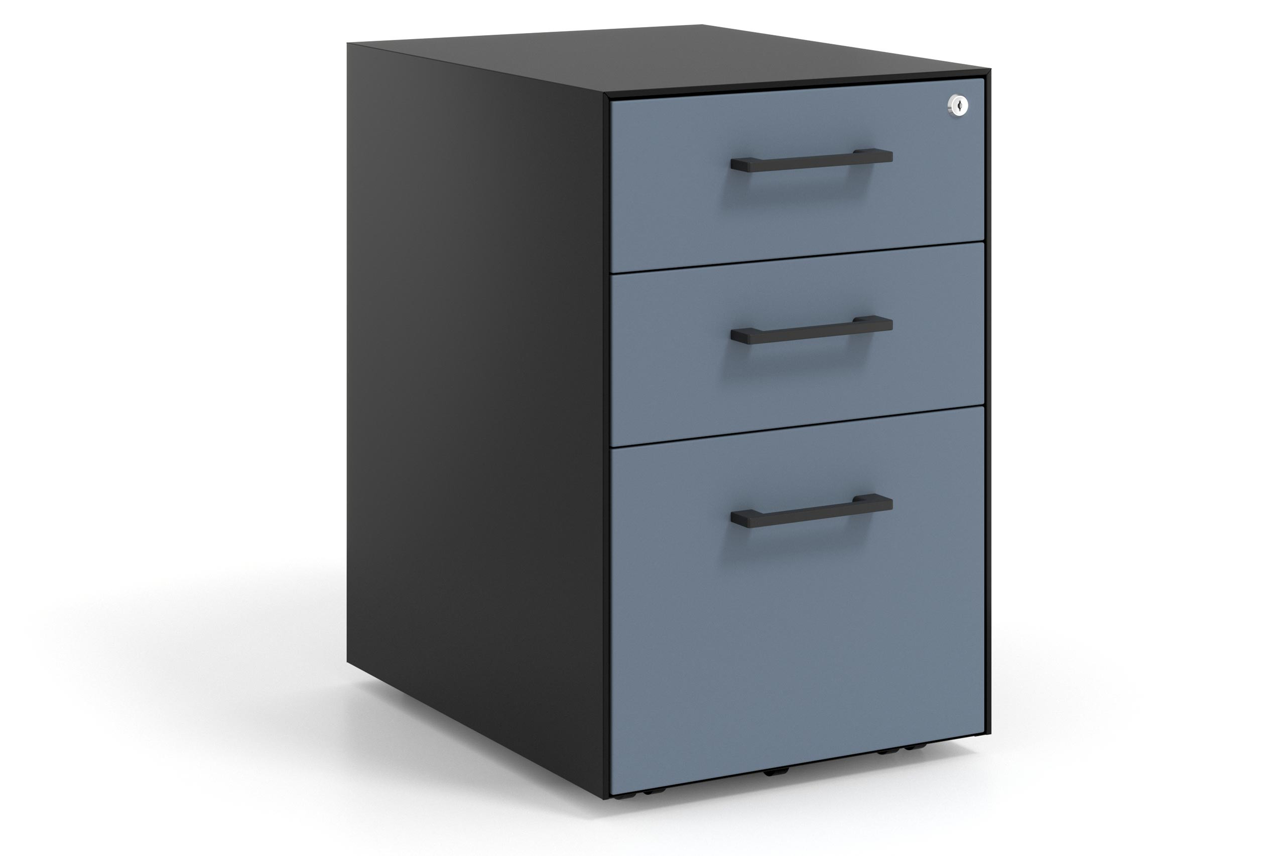 cajonera de escritorio azul talco strong 2 cajones archivo negro 1