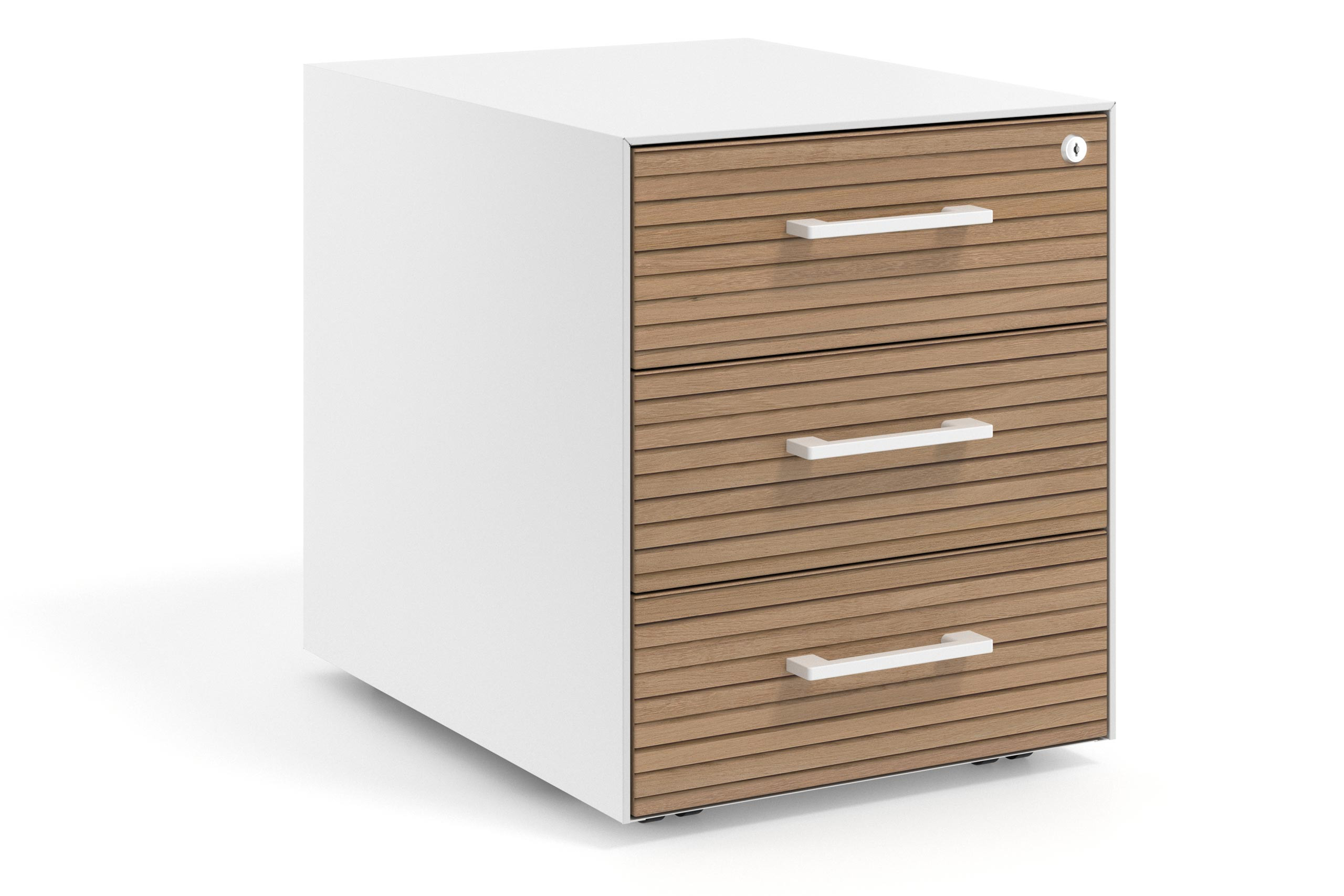 cajonera de escritorio rayado natural strong 3 cajones blanco 1