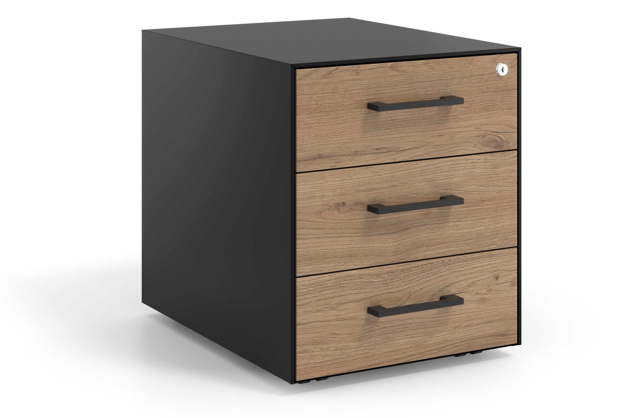 cajonera de escritorio naturale strong 3 cajones negro 1