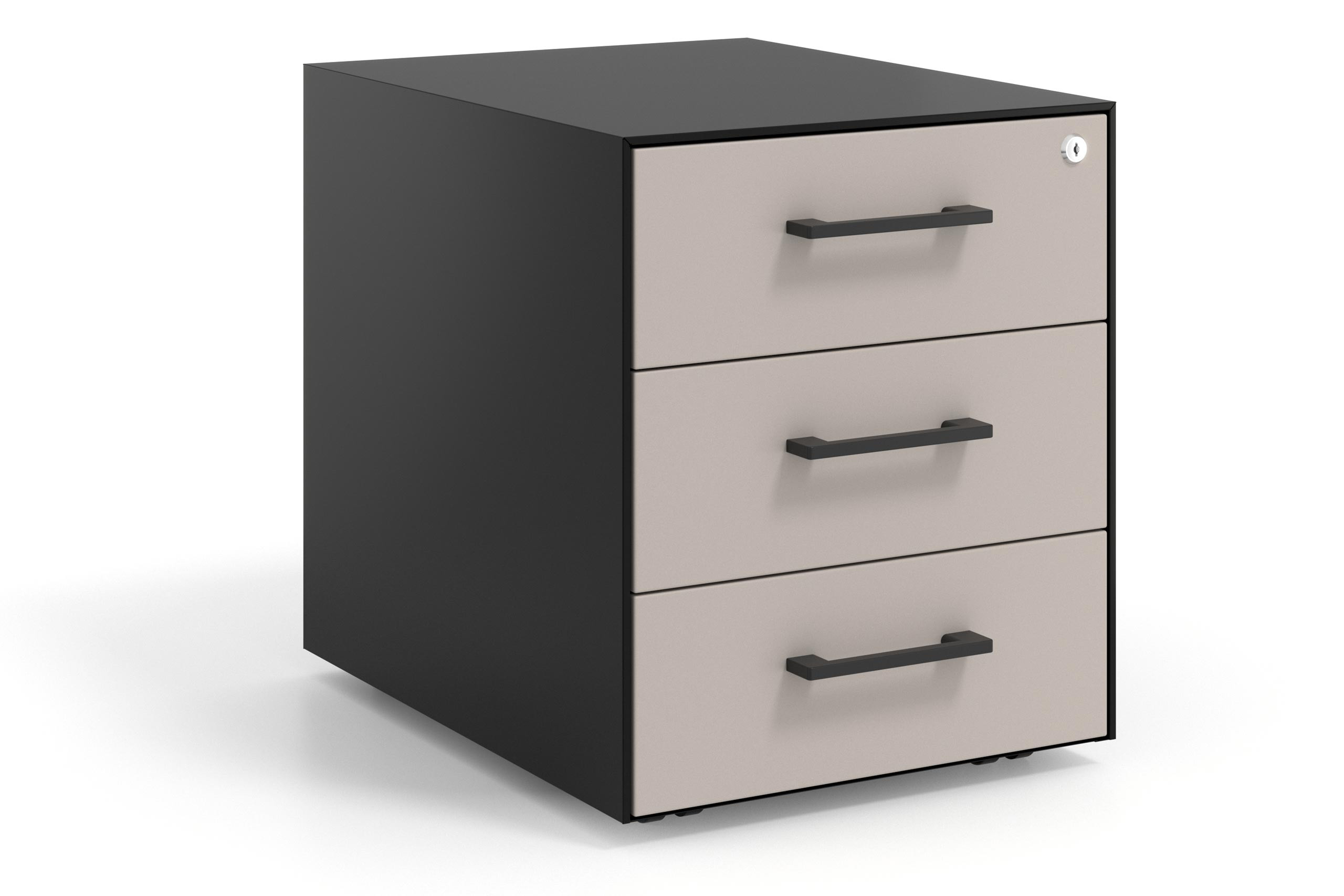 cajonera de escritorio gris coco strong 3 cajones negro 1