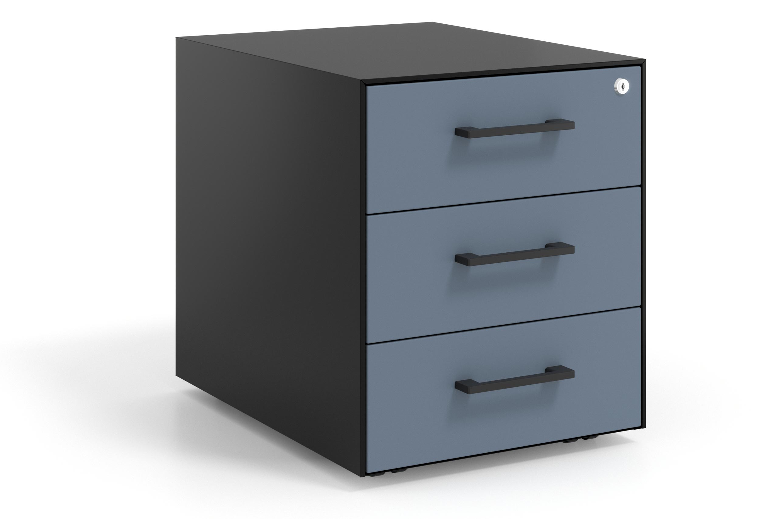 cajonera de escritorio azul talco strong 3 cajones negro 1