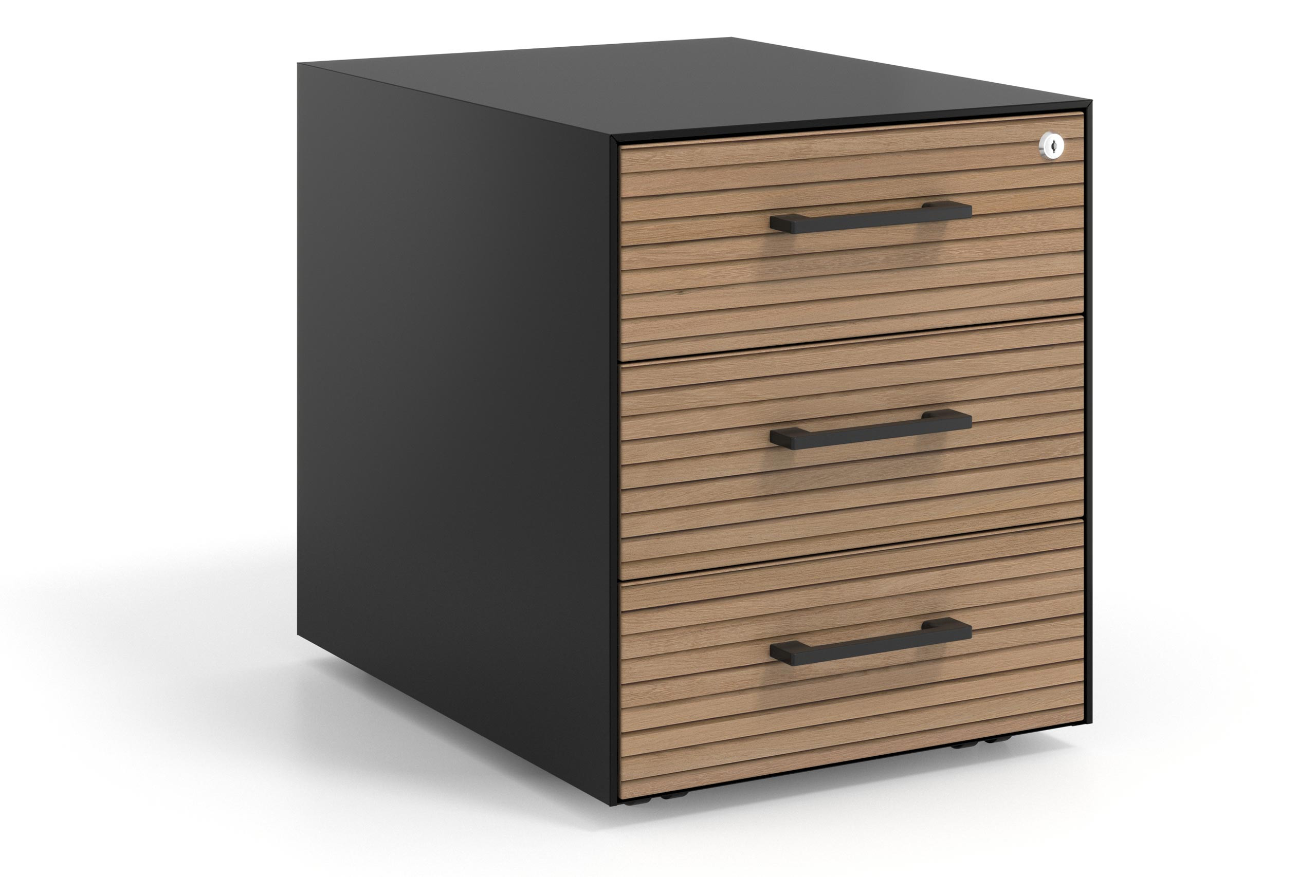 cajonera de escritorio rayado natural strong 3 cajones negro 1