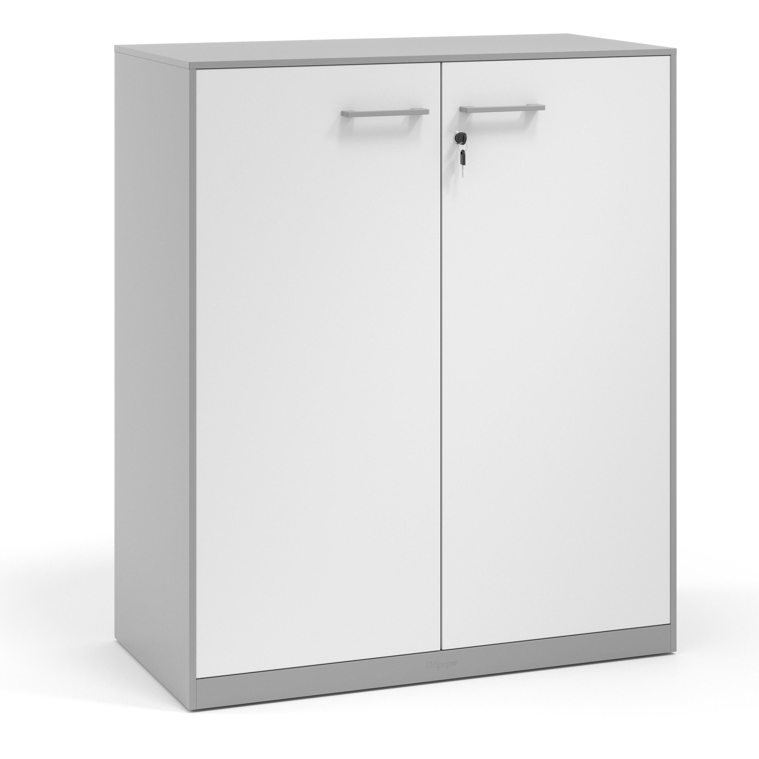 armario de oficina 109x92 blanco mate strong puertas de melamina aluminio 1