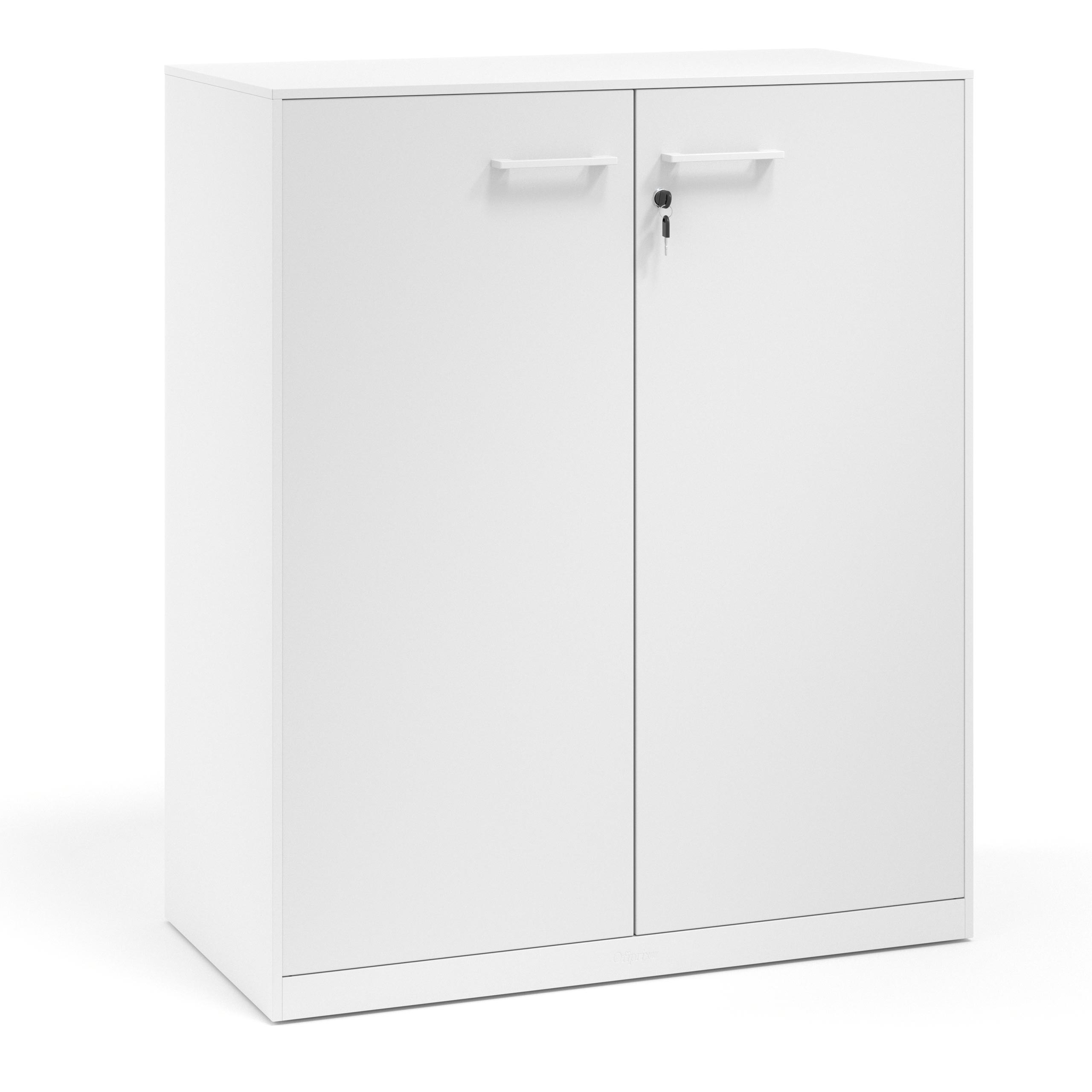 armario de oficina 109x92 blanco mate strong puertas de melamina blanco 1
