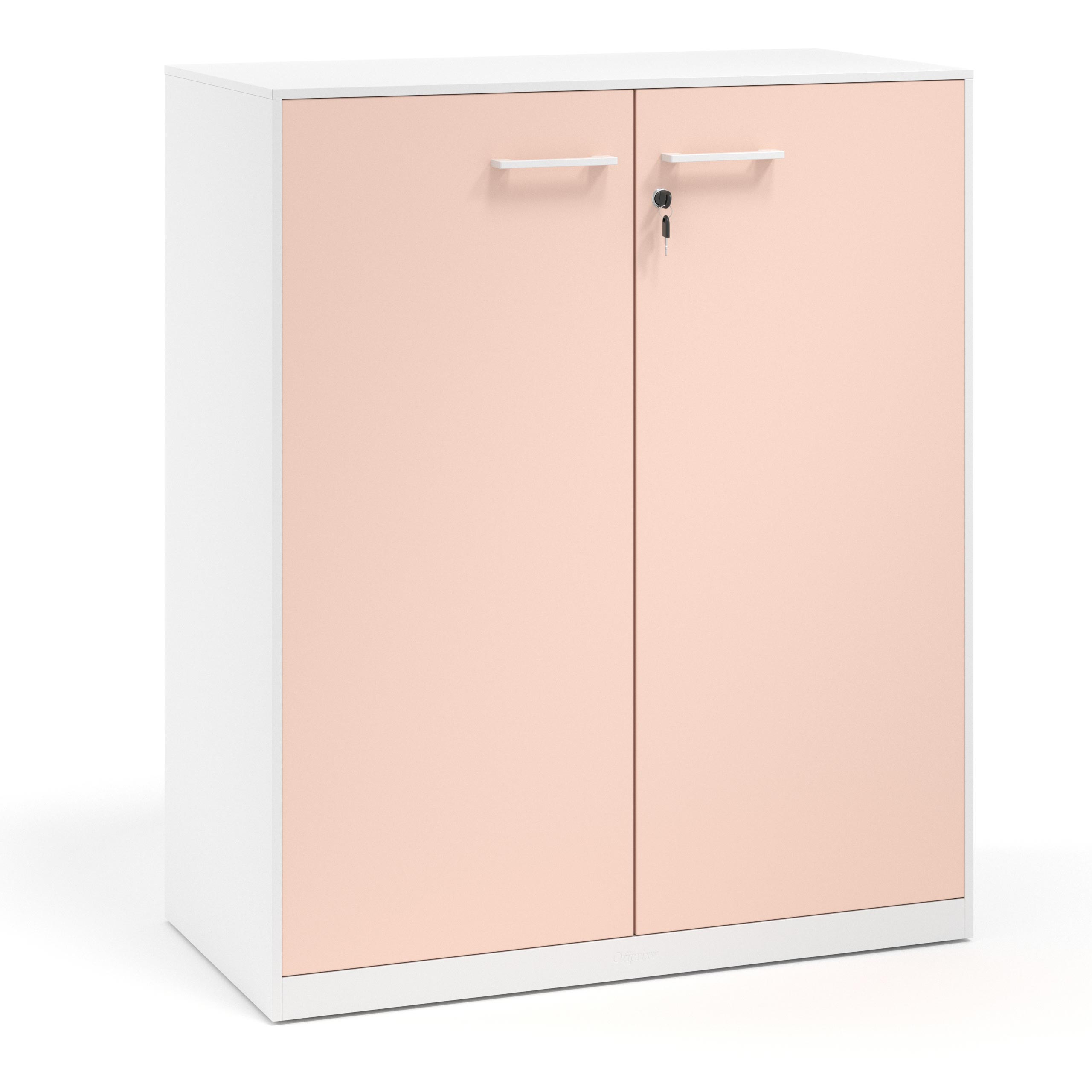 armario de oficina 109x92 rosa nube strong puertas de melamina blanco 1
