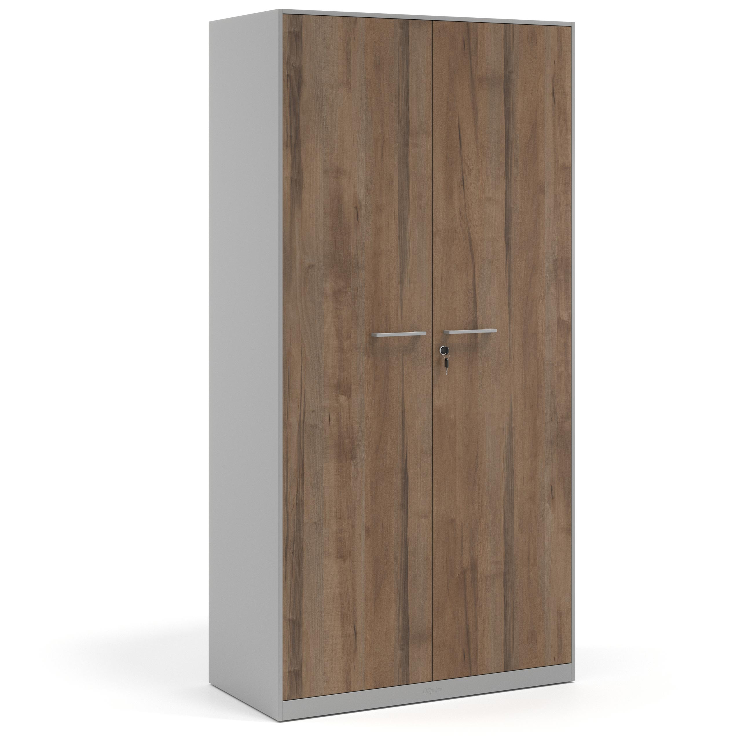 armario de oficina 185x92 noce sabi strong puertas de melamina aluminio 1