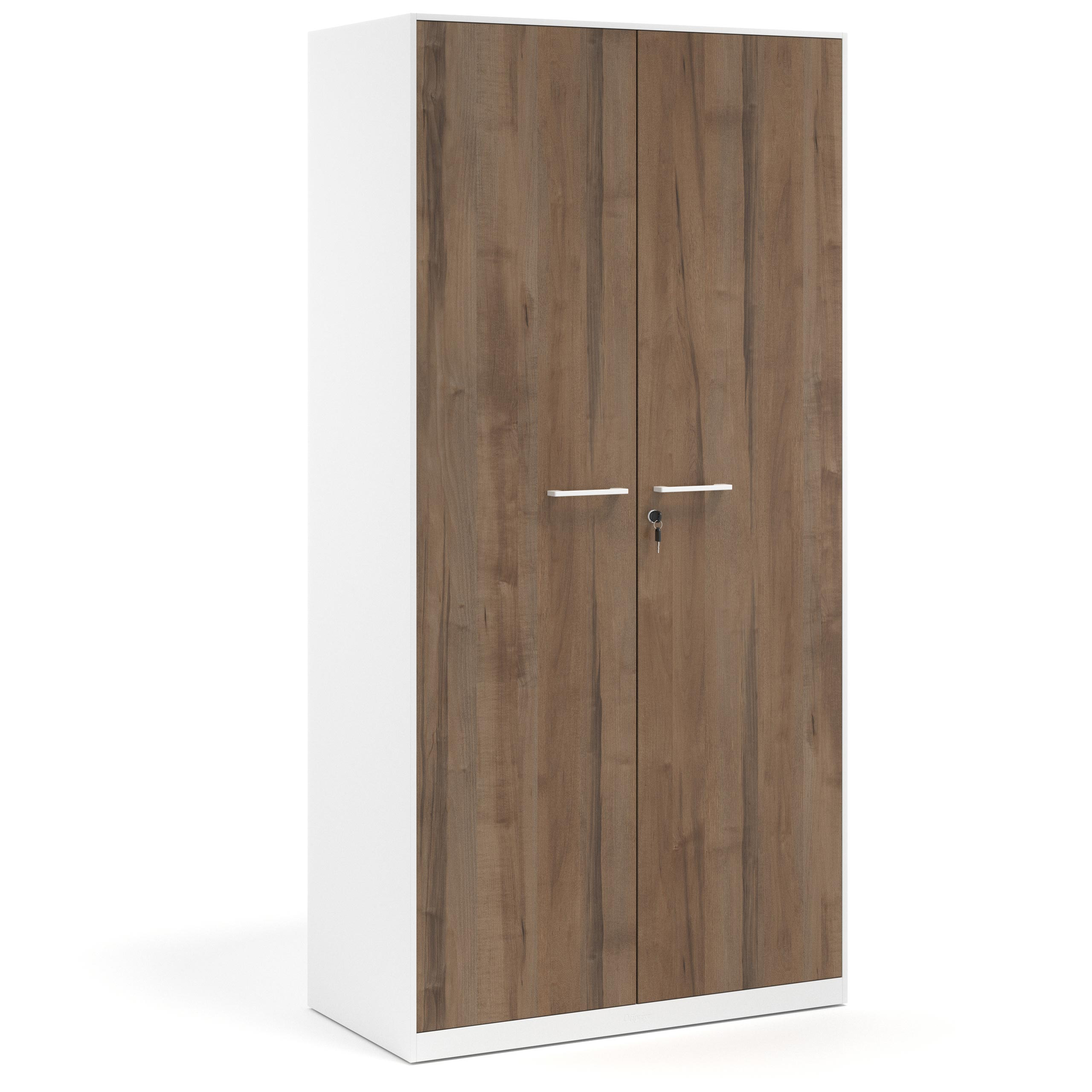 armario de oficina 185x92 noce sabi strong puertas de melamina blanco 1