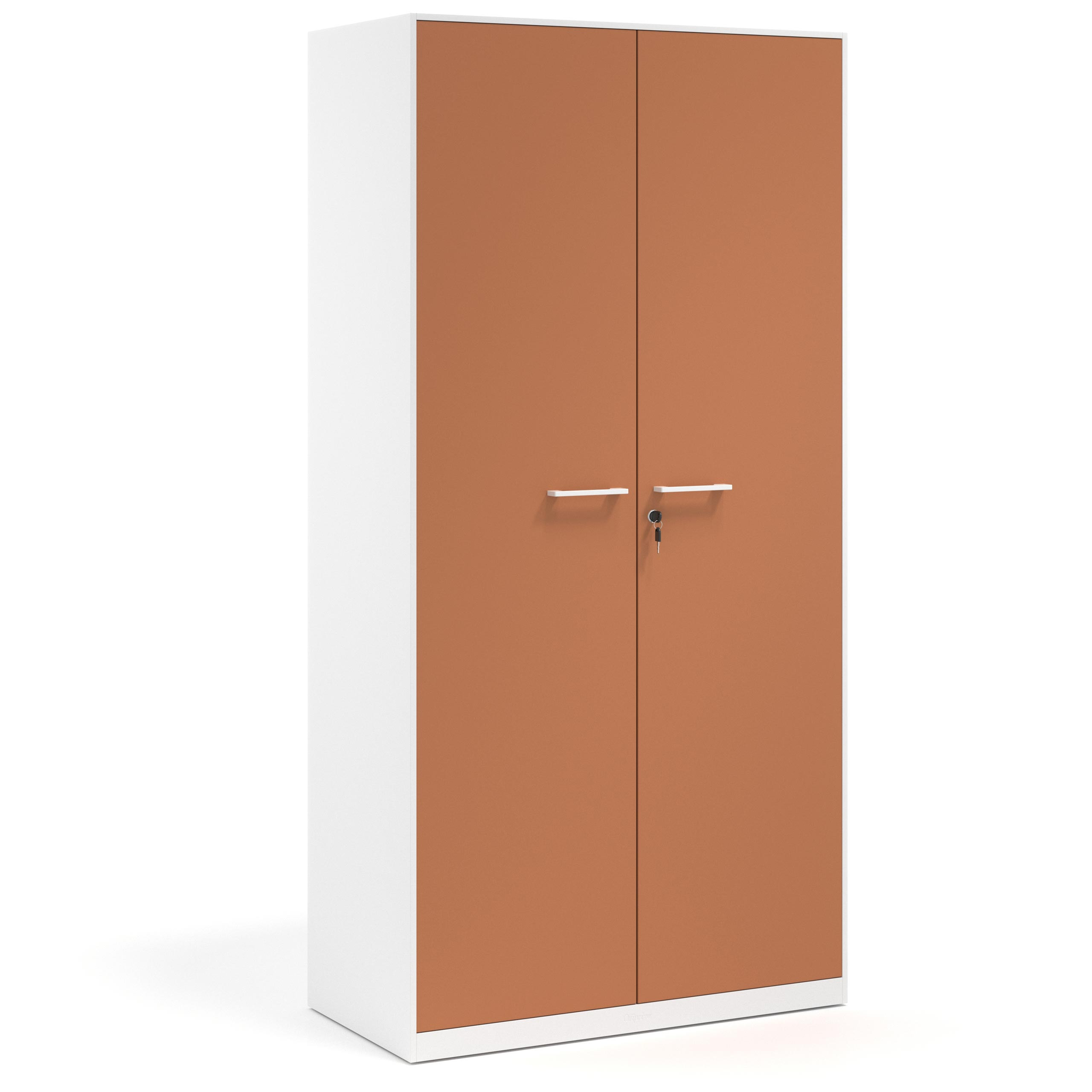 armario de oficina 185x92 terracota strong puertas de melamina blanco 1