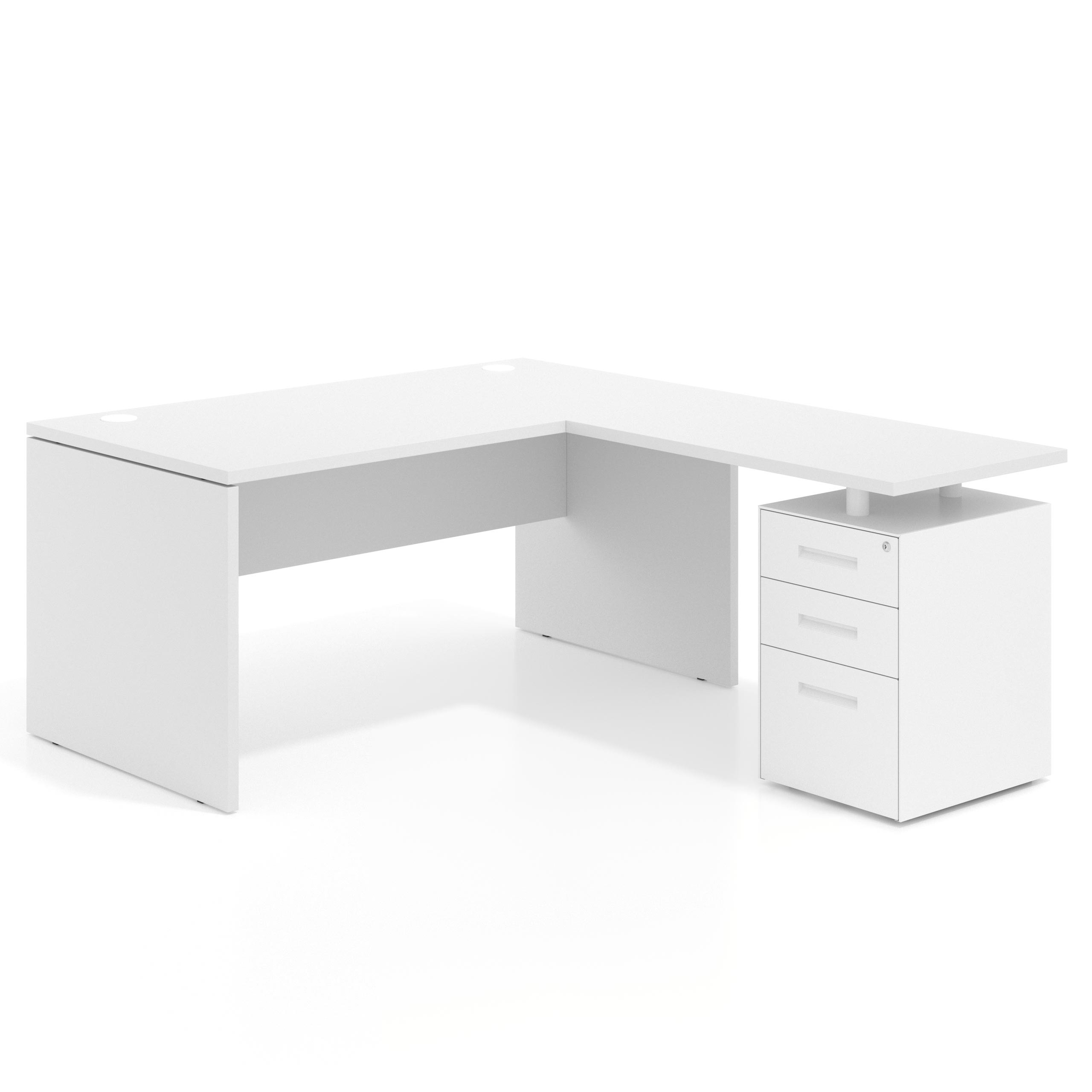 mesa en l 180x180 blanco mate work mesa fondo 80cm con alacajones 1