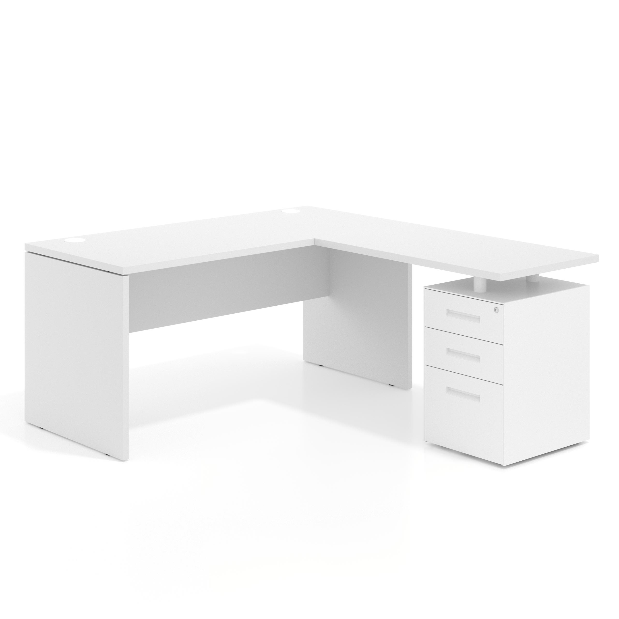 mesa en l 140x168 blanco mate work mesa fondo 68cm con alacajones 1