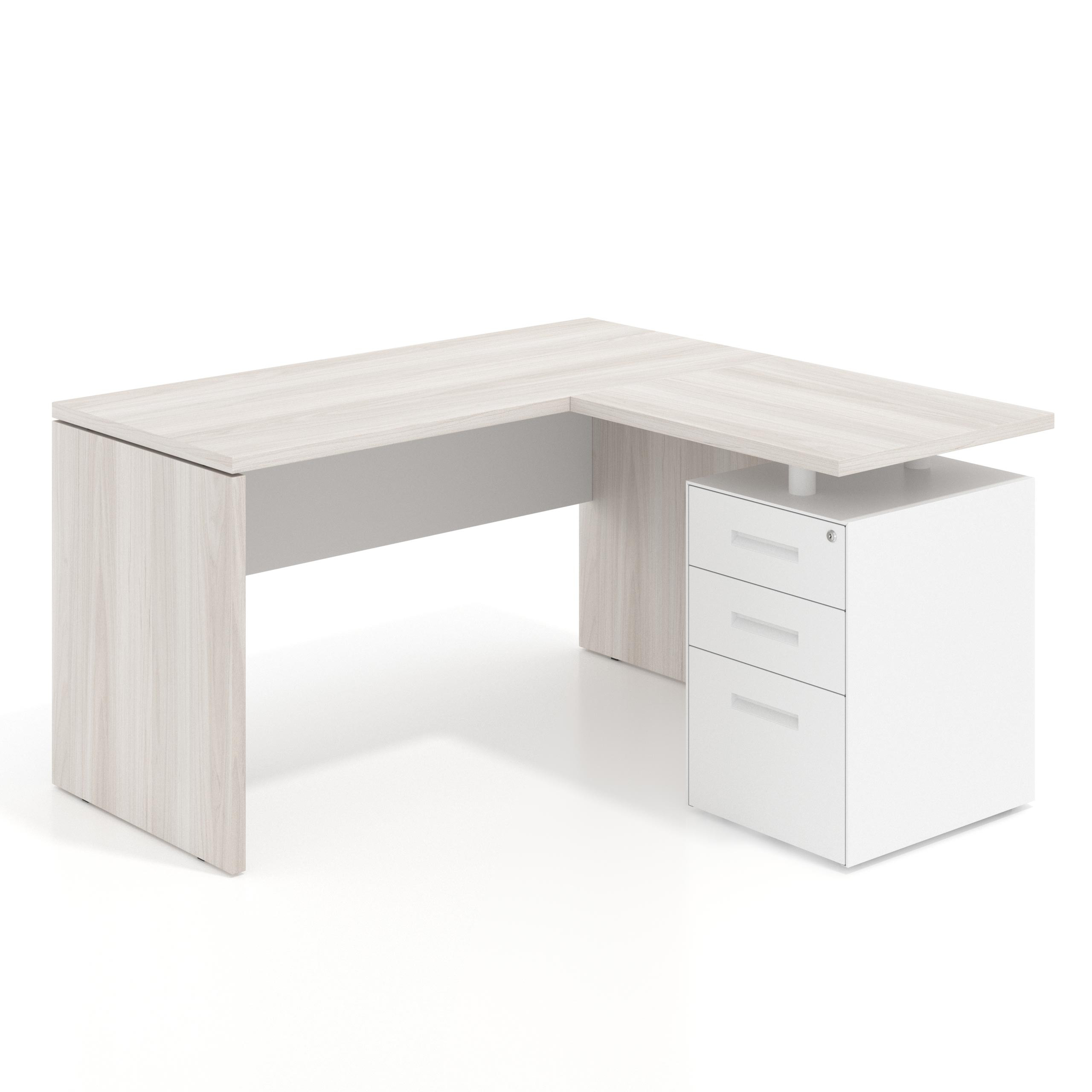 mesa en l 140x160 california blanco mate work mesa fondo 60cm con alacajones 1