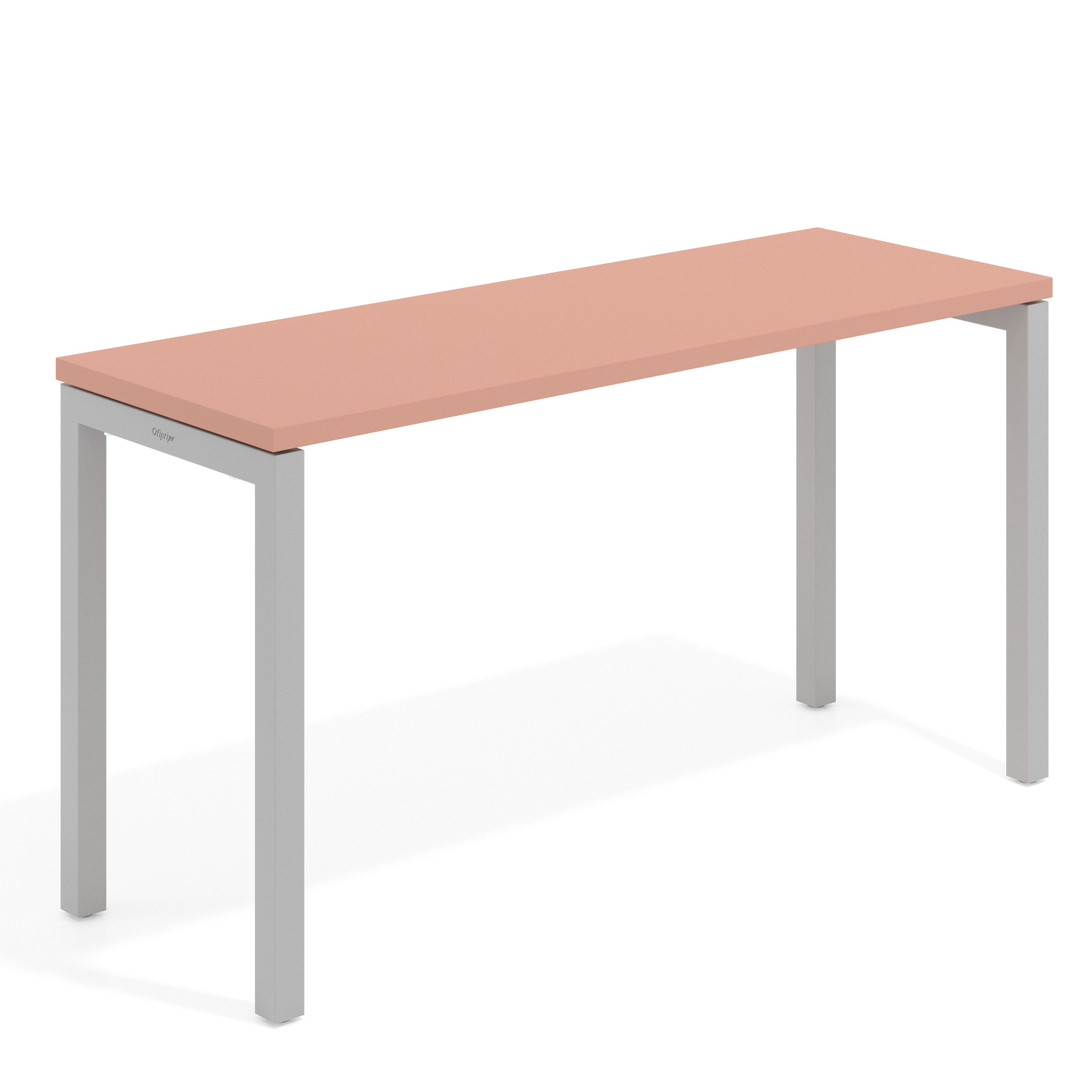 mesa de escritorio 100x50 rosa talco kube mesa individual fondo 50cm recto 1