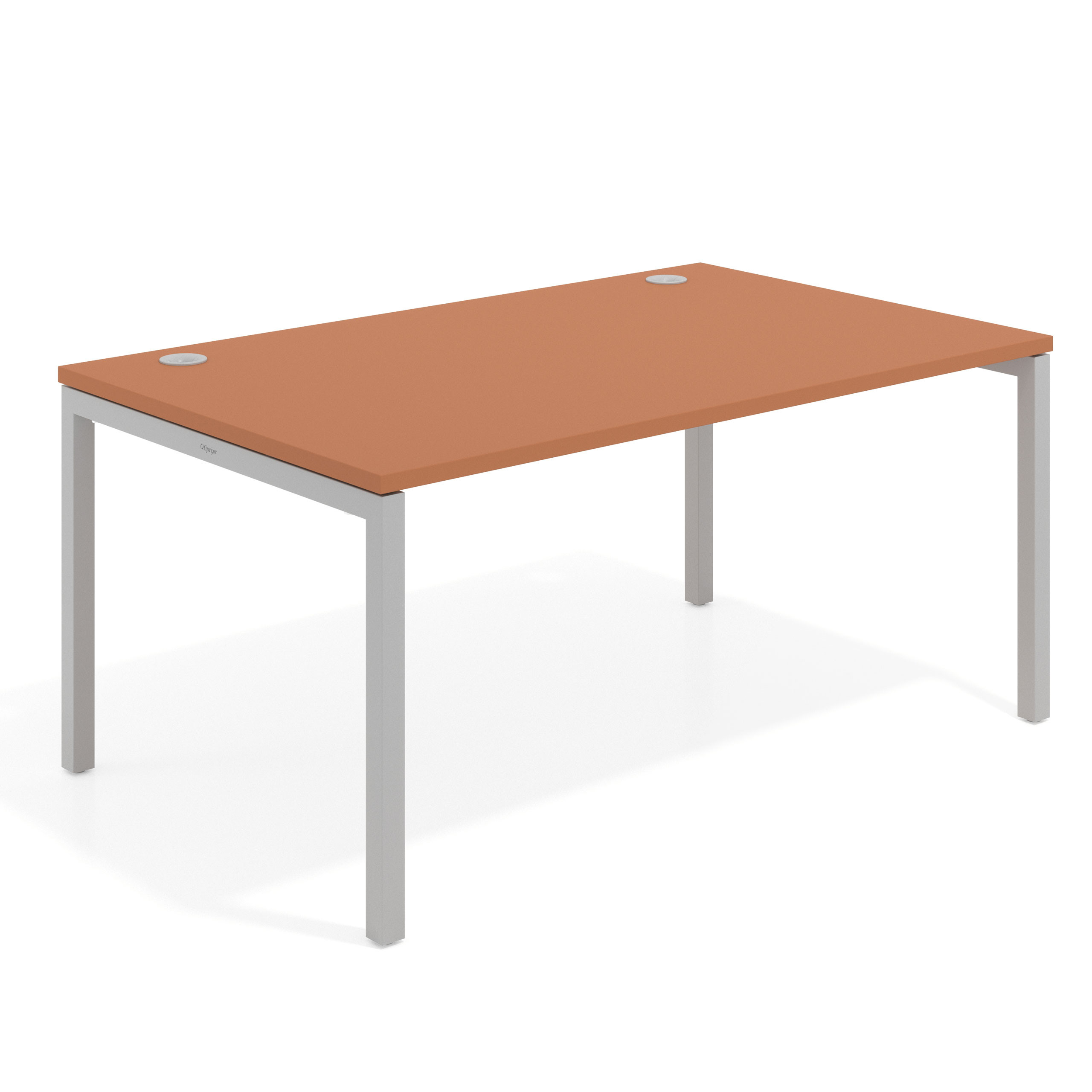 mesa de escritorio 100x100 terracota kube mesa individual fondo 100cm recto 1