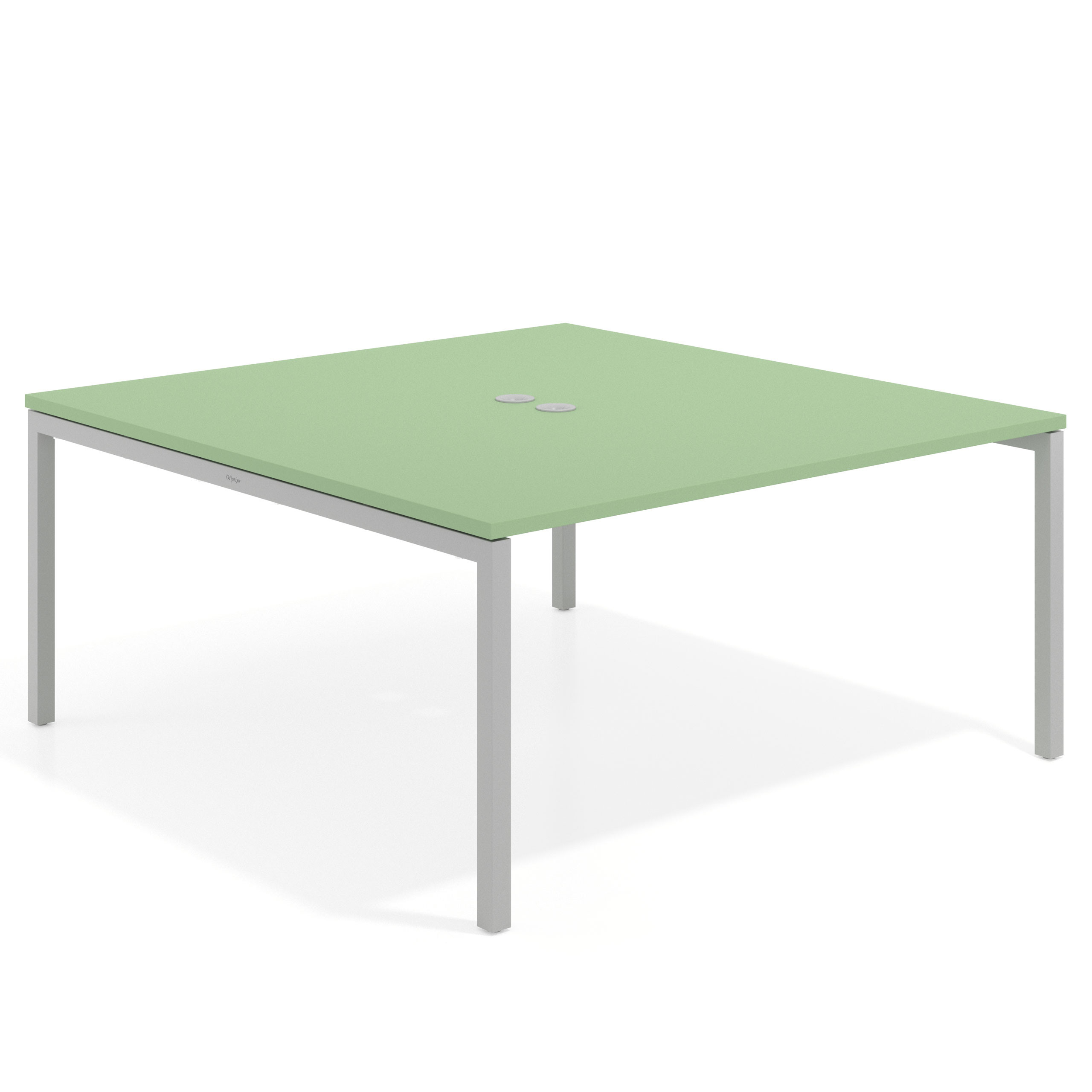 mesa co working 120x166 verde talco kube mesa coworking fondo 166cm recto 1