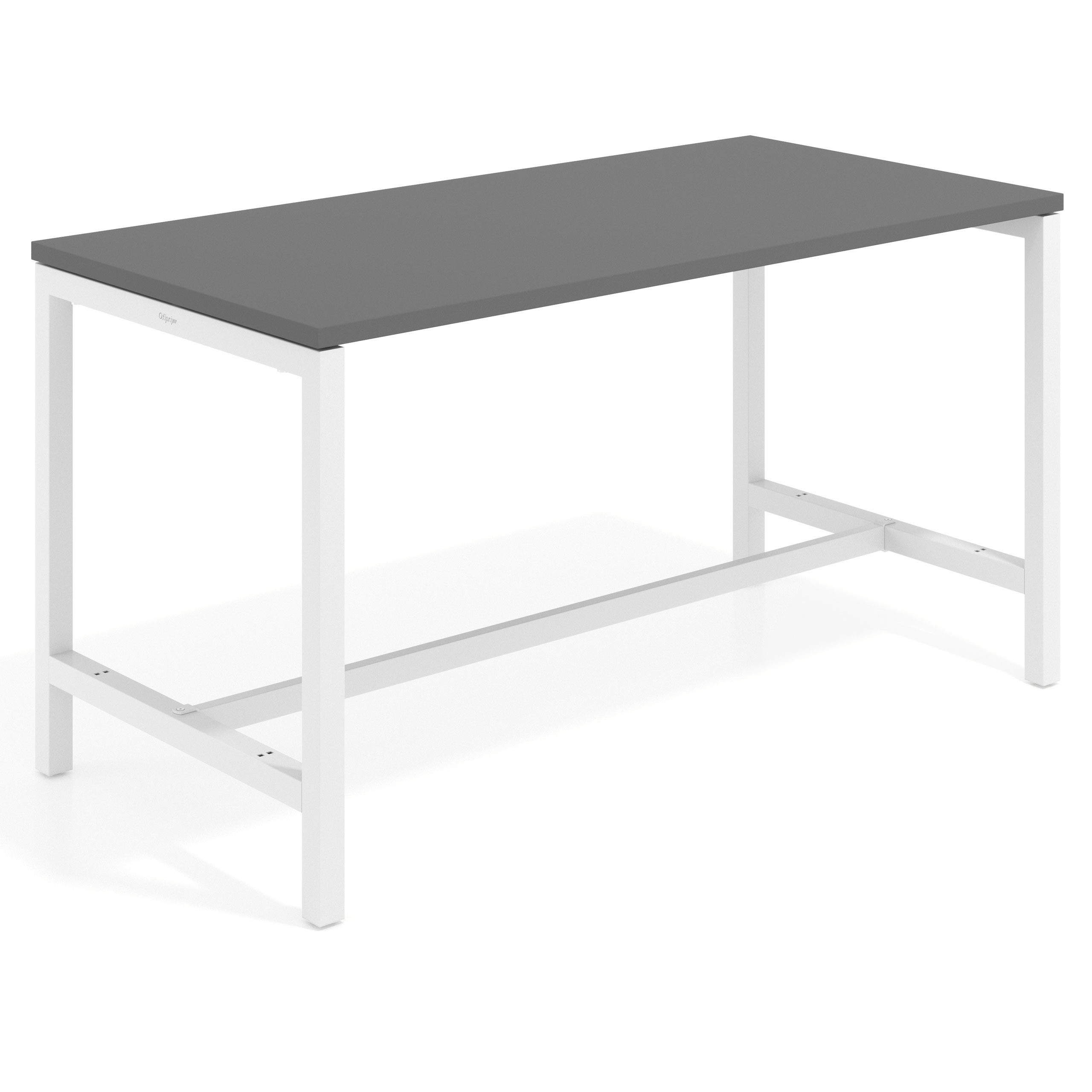 mesa de colectividad 140x80 gris tormenta kube mesa expositor recto 1