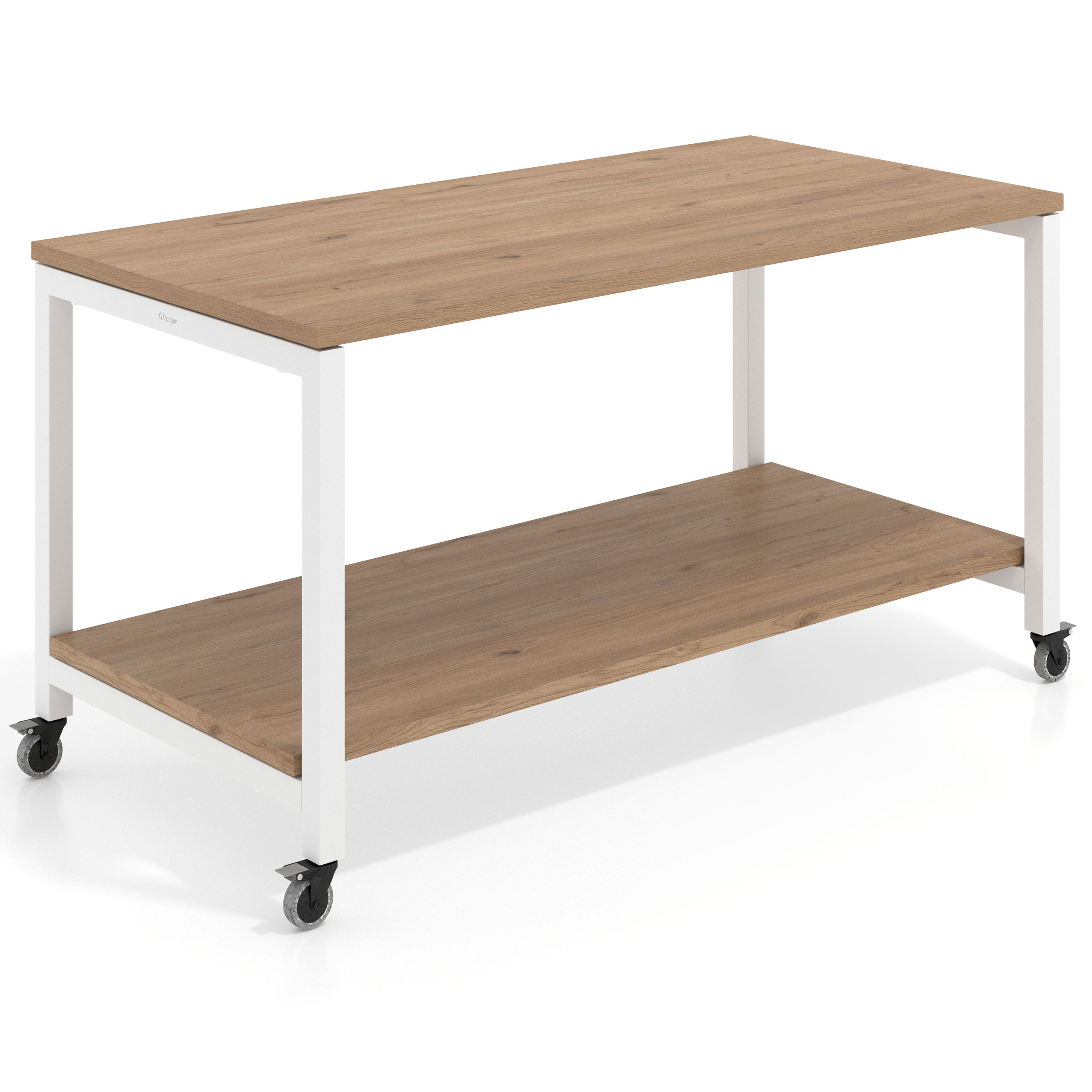 mesa de colectividad 100x80 naturale kube mesa expositor 2 alturas con ruedas recto 1