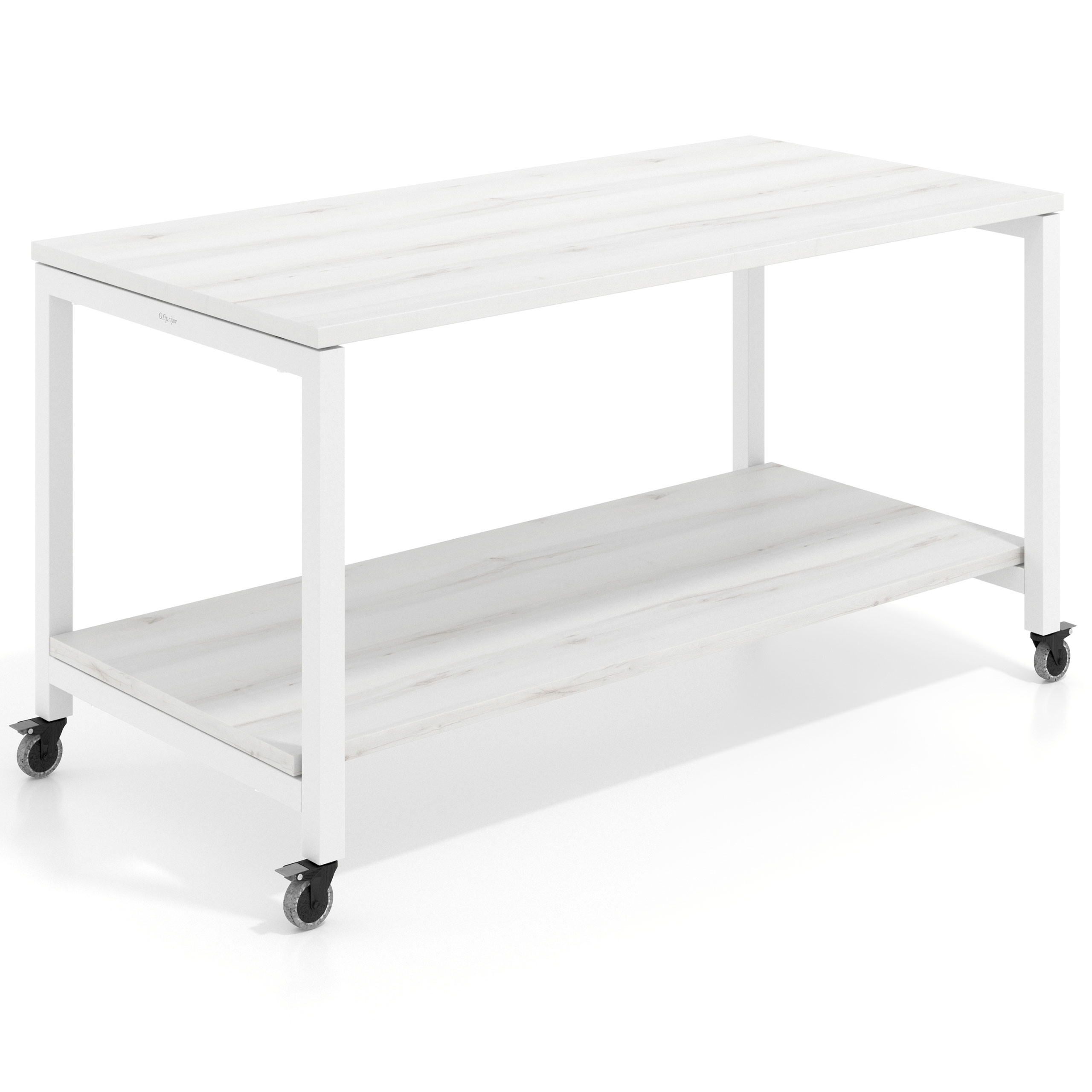 mesa de colectividad 140x80 albo kube mesa expositor 2 alturas con ruedas recto 1
