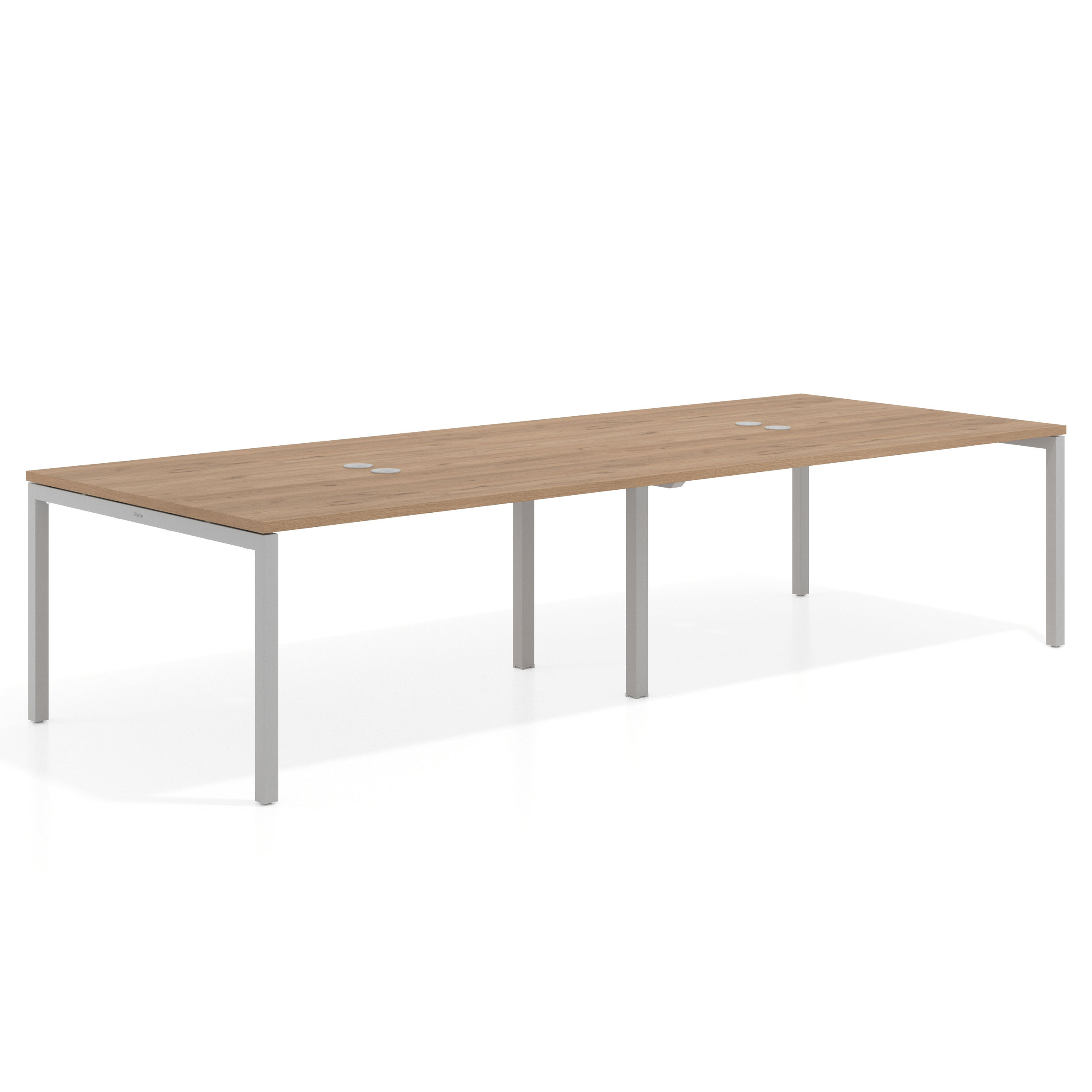 mesa multipuesto 240x126 naturale kube mesa coworking doble fondo 126cm recto 1