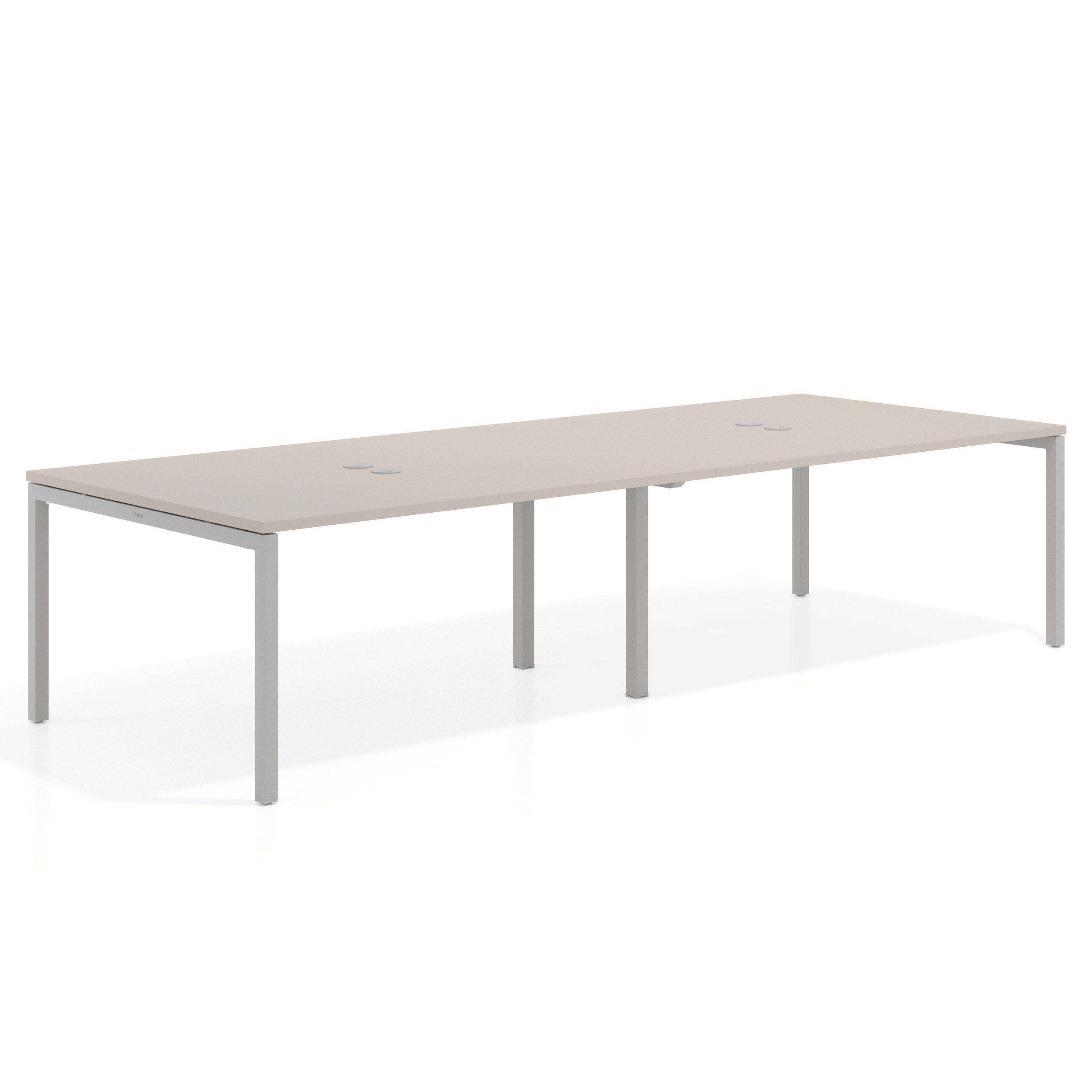 mesa multipuesto 240x126 gris coco kube mesa coworking doble fondo 126cm recto 1