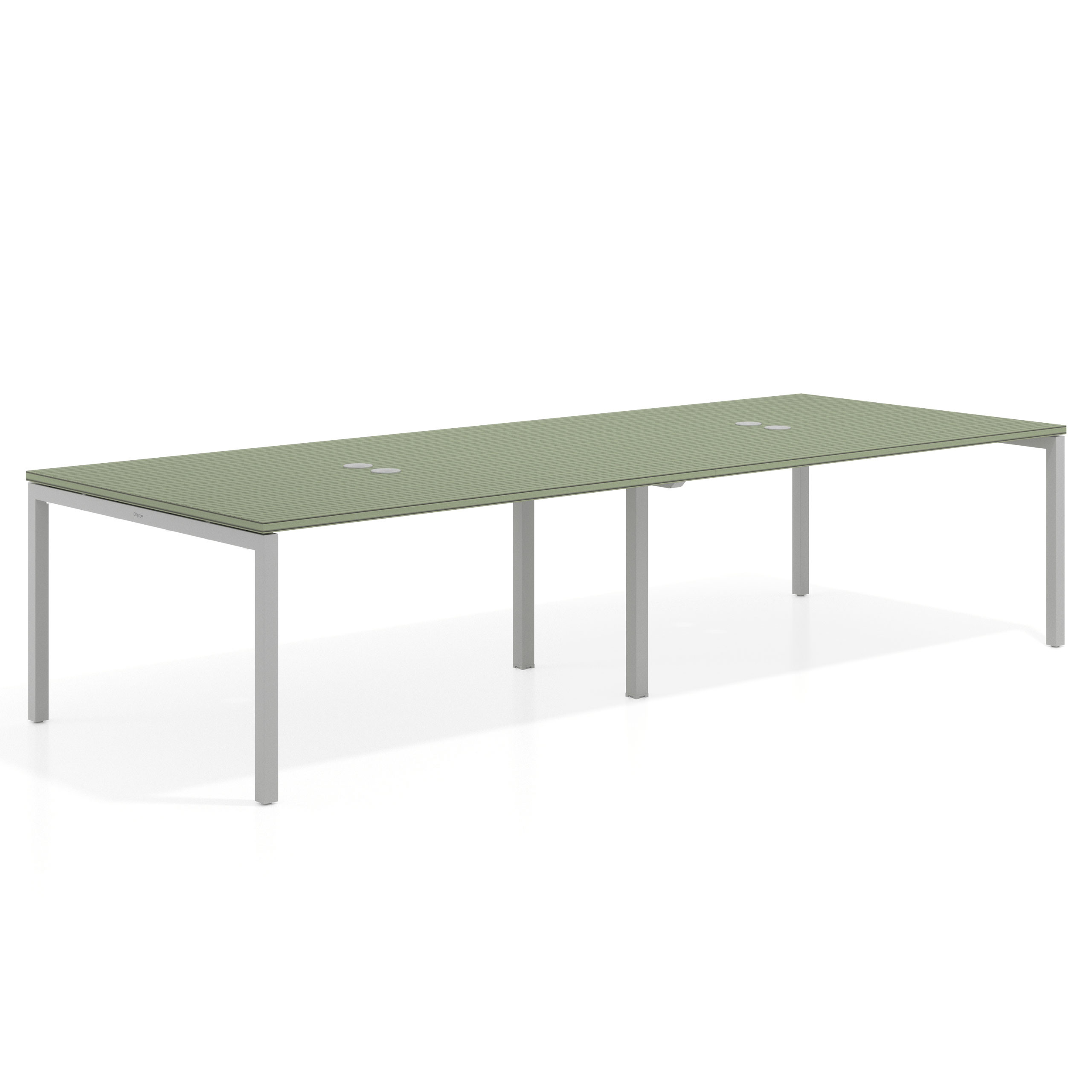mesa multipuesto 240x126 rayado sauce kube mesa coworking doble fondo 126cm recto 1